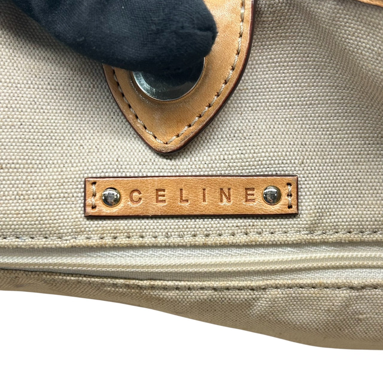 セリーヌ CELINE トートバッグ ハンドバッグ Cマカダム 馬車柄 サルキー PVC レザー グレー ビンテージ オールドセリーヌ クラシック レトロ ワンショルダー 肩掛け 自立可 ロゴプレート レディース 希少 レア 鞄 カバン デイリーユース V