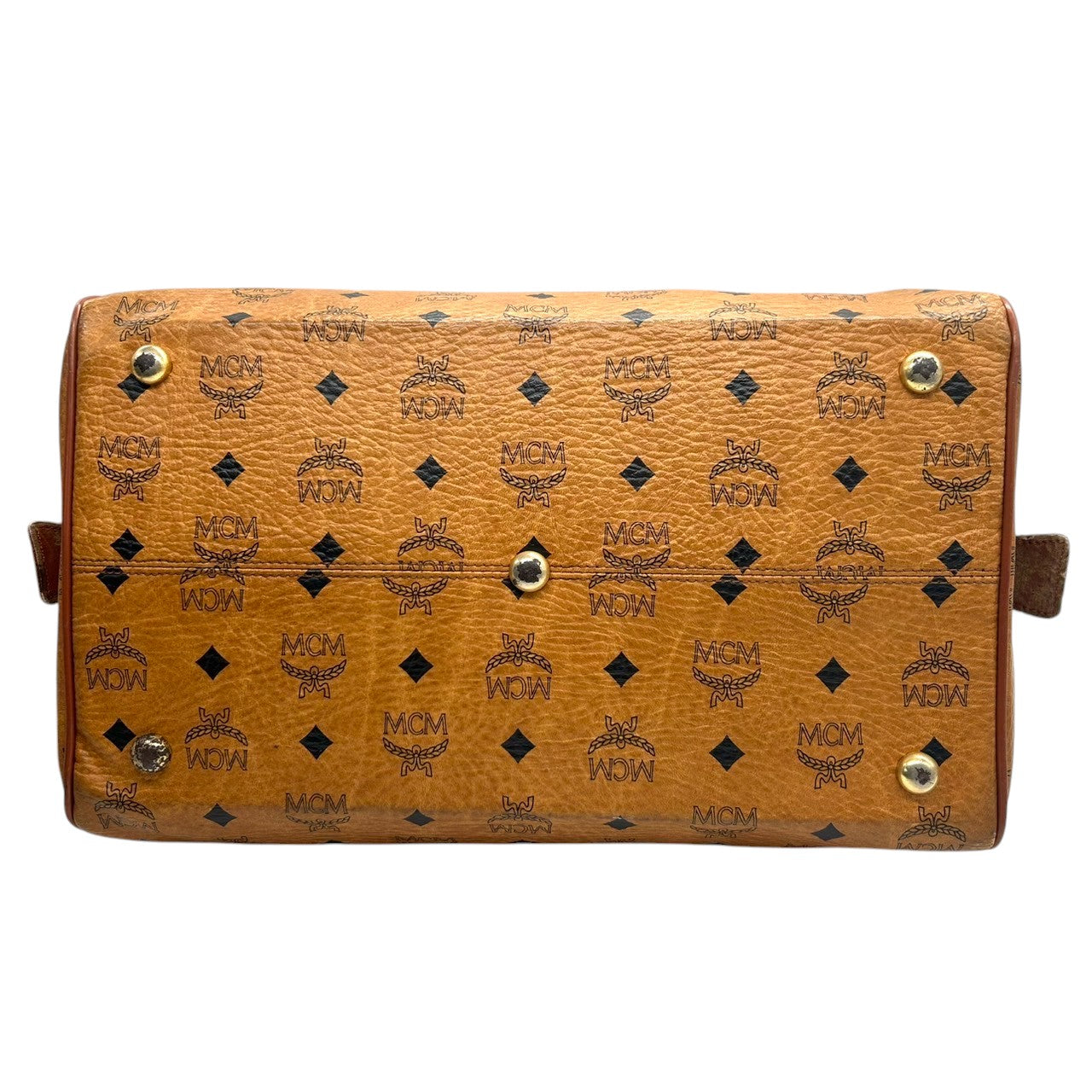 エムシーエム MCM ボストンバッグ ハンドバッグ ショルダーバッグ 2WAY ヴィセトス ロゴグラム 総柄 レザー 本革 ブラウン コニャック 斜め掛け可 肩掛け可 トラベル 旅行 レディース メンズ ユニセックス 鞄 カバン U