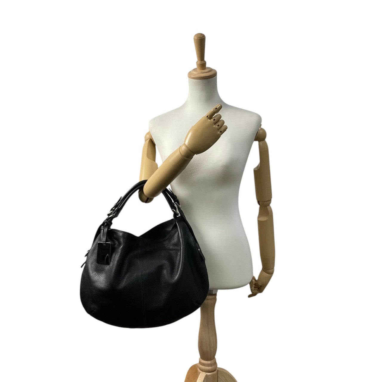 良品 フルラ FURLA ビジネスバッグ トートバッグ ブリーフケース レザー 黒 ブラック シルバー金具 エレガント クラシック メンズ レディース 通勤 通学 A4収納 上品 高級 フォーマル カバン 手提げ 本革 鞄 普段使い シック 自立可 s88