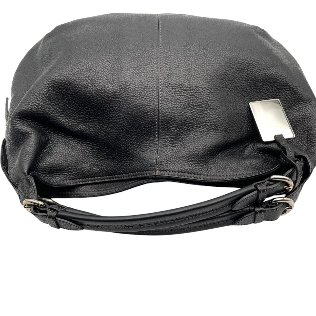 良品 フルラ FURLA ビジネスバッグ トートバッグ ブリーフケース レザー 黒 ブラック シルバー金具 エレガント クラシック メンズ レディース 通勤 通学 A4収納 上品 高級 フォーマル カバン 手提げ 本革 鞄 普段使い シック 自立可 s88
