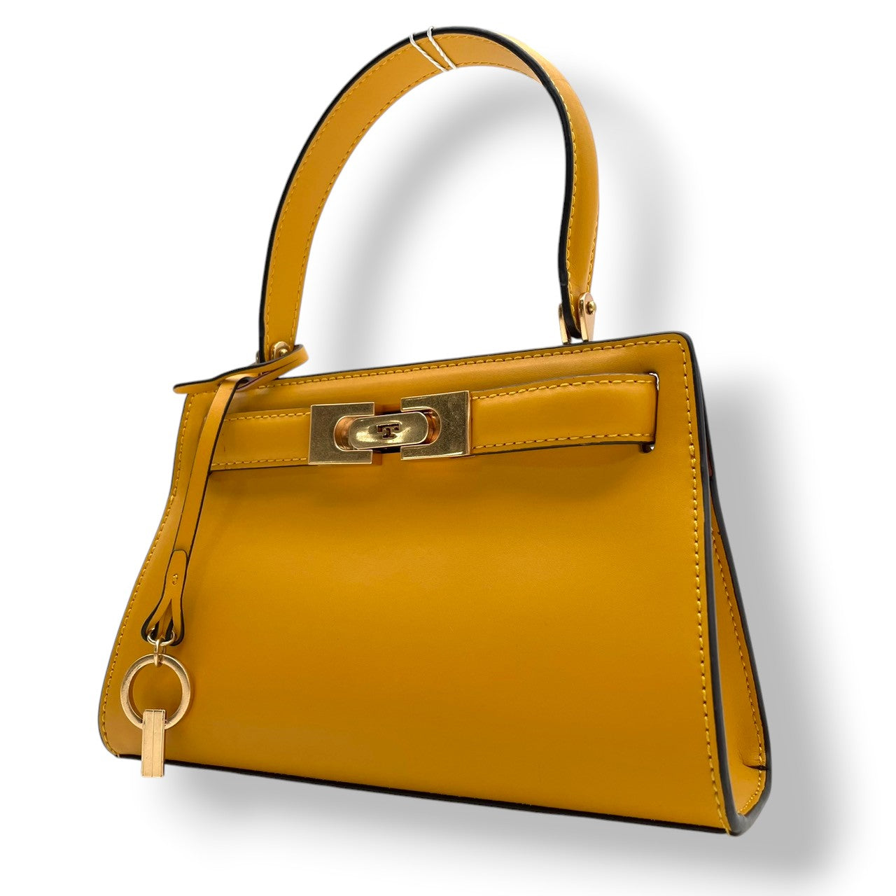 トリーバーチ TORY BURCH ハンドバッグ リー ラジウィル ショルダーバッグ 2WAY ミニバッグ レザー 本革 イエロー 黄色 ゴールド金具 Tロゴ エレガント クラシック カジュアル U7