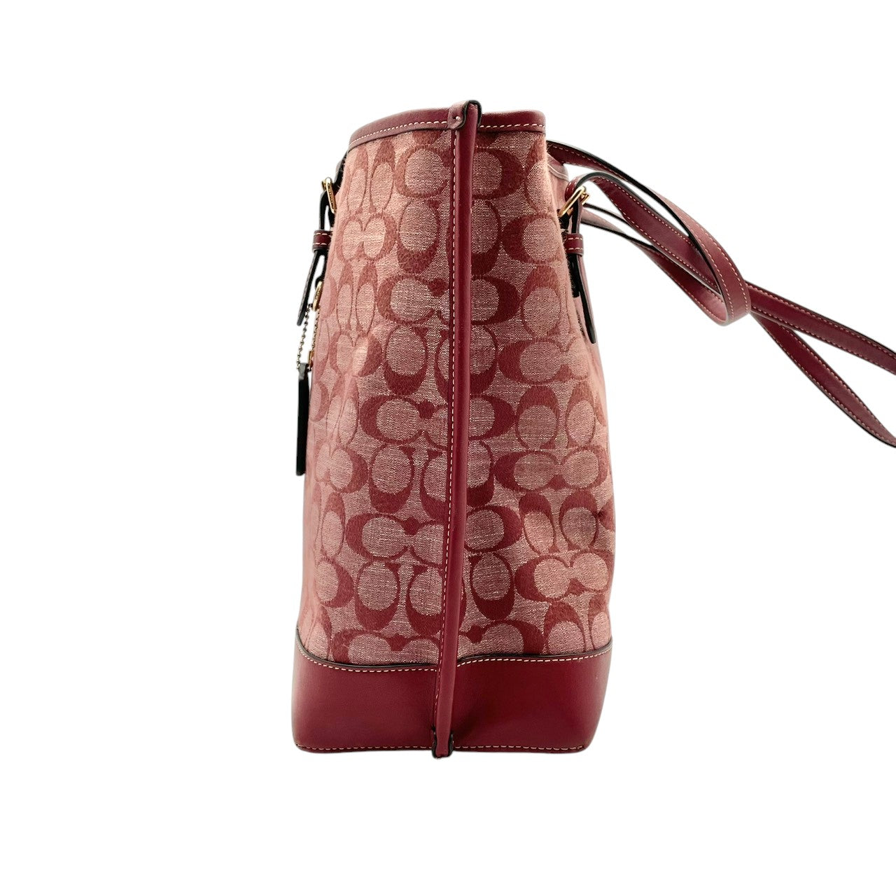 良品 コーチ COACH トートバッグ ハンドバッグ キャンバス レザー レッド 赤 シグネチャー エレガント クラシック カジュアル ビジネス お出かけ 普段使い 通勤 通学 デート トラベル 旅行 大容量 A4収納 レディース 自立可 鞄 U9