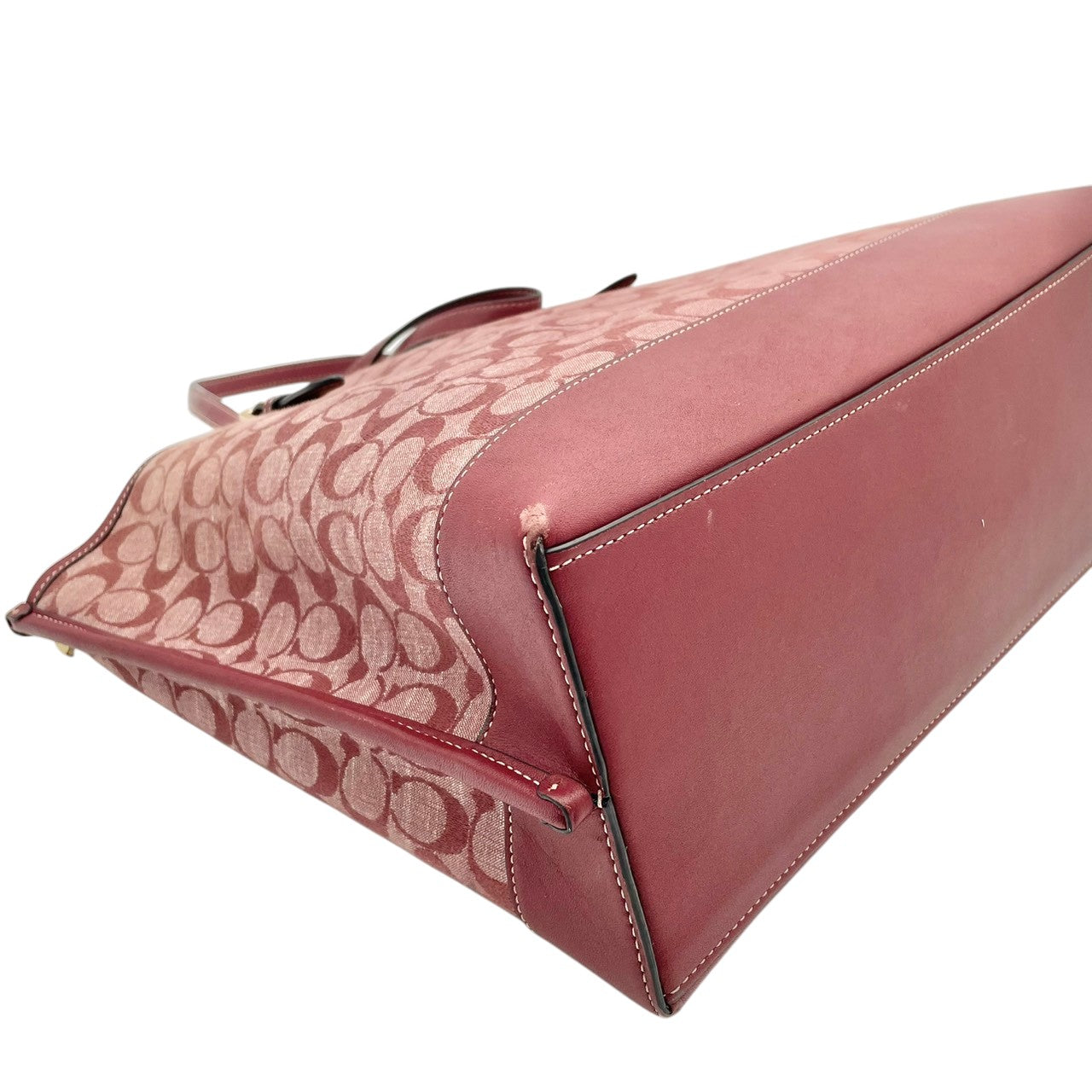 良品 コーチ COACH トートバッグ ハンドバッグ キャンバス レザー レッド 赤 シグネチャー エレガント クラシック カジュアル ビジネス お出かけ 普段使い 通勤 通学 デート トラベル 旅行 大容量 A4収納 レディース 自立可 鞄 U9