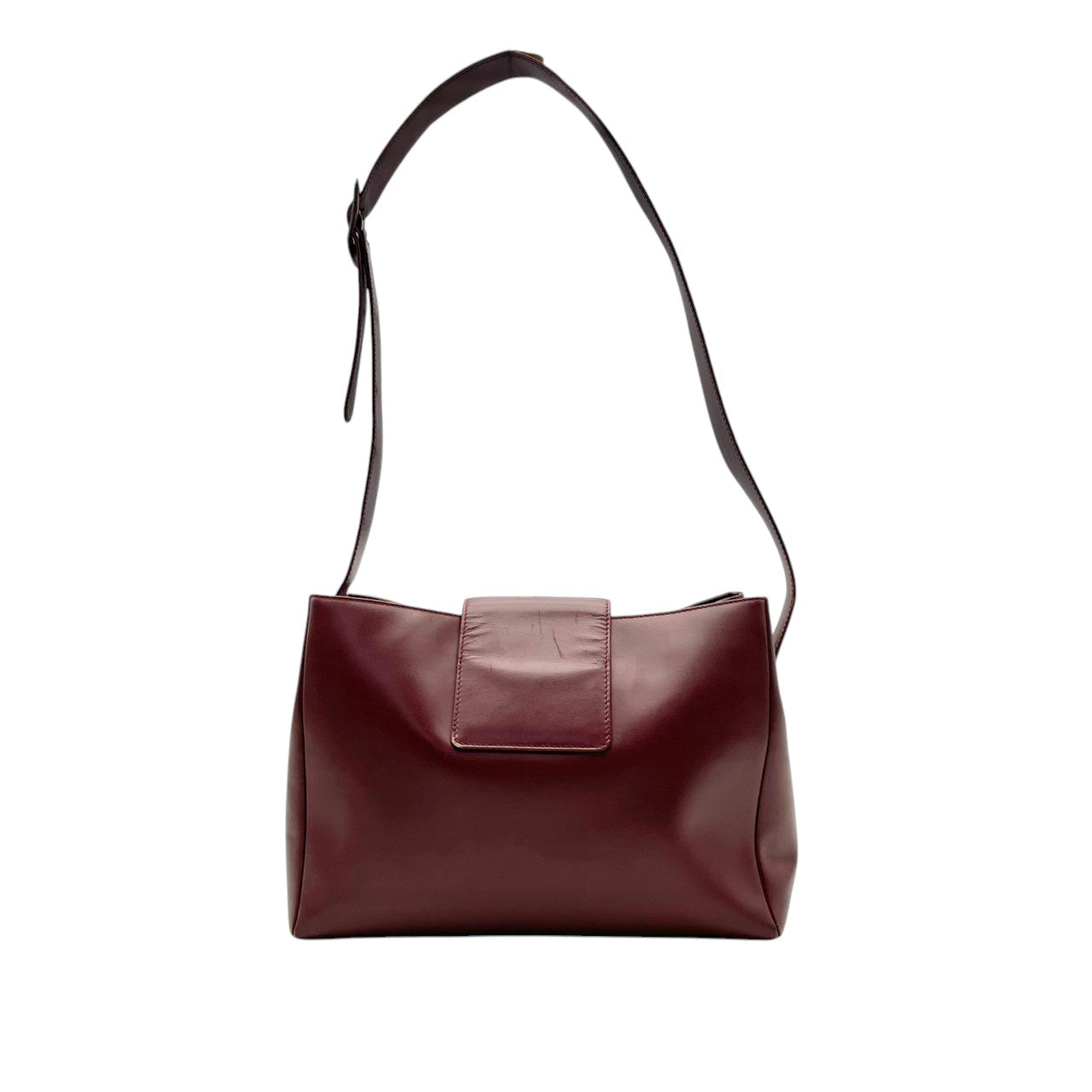 良品 カルティエ Cartier ショルダーバッグ レザー 本革 レッド 赤 ボルドー ゴールド金具 エレガント クラシック カジュアル お出かけ デート 普段使い 通勤 通学 トラベル ヴィンテージ ビンテージ レディース 斜め掛け可 肩掛け 鞄 S92
