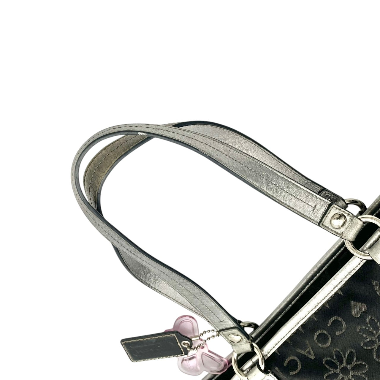 美品 コーチ COACH トートバッグ ワンショルダー シグネチャー キャンバス レザー ブラック 黒 グレー エレガント クラシック カジュアル ビジネス お出かけ 普段使い 通勤 通学 トラベル 旅行 A4収納可 レディース 自立可 肩掛け 鞄 s86