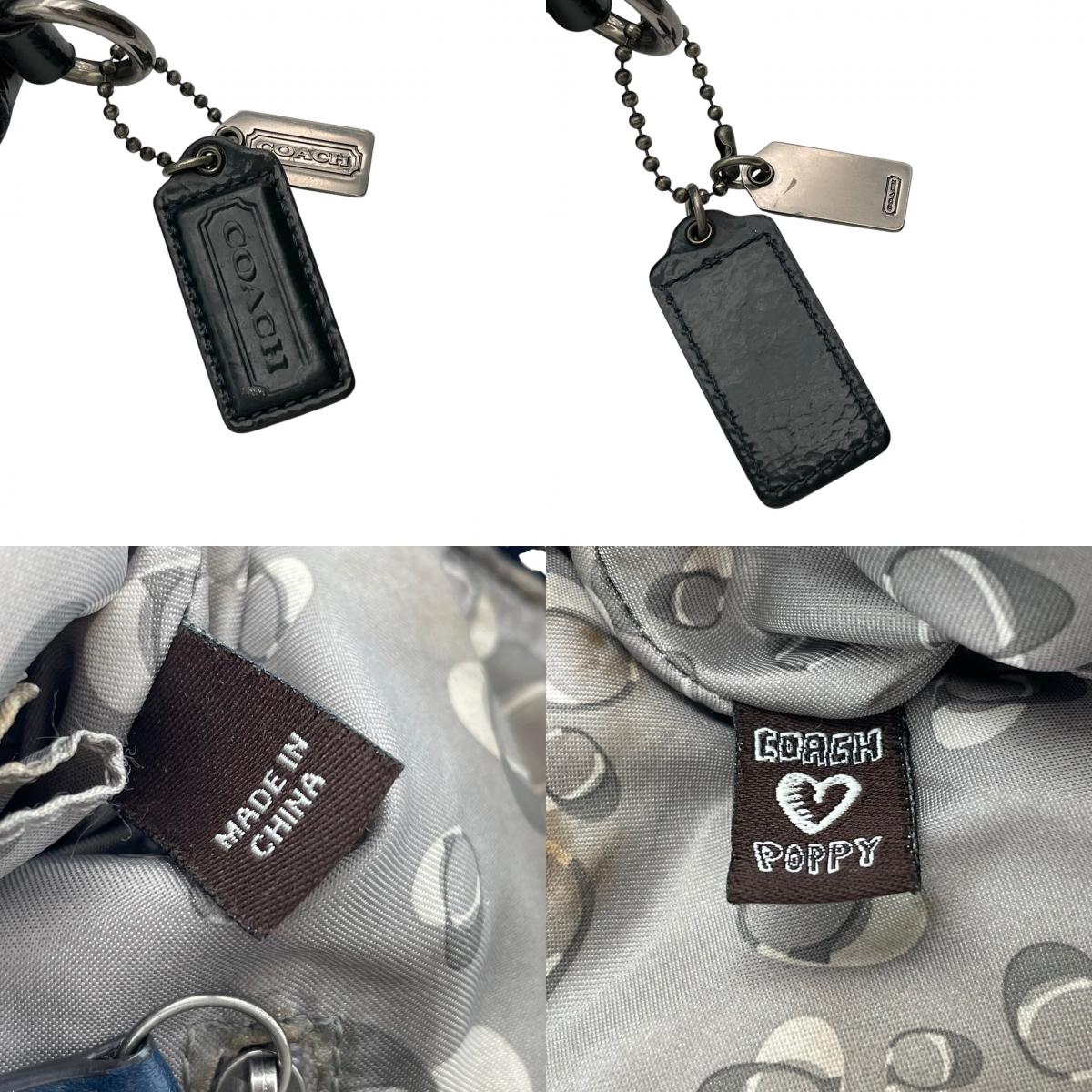 美品 コーチ COACH トートバッグ ハンドバッグ パテントレザー エナメル シグネチャー 型押し ネイビー 紺 エレガント クラシック カジュアル ビジネス お出かけ 普段使い 通勤 通学 トラベル 旅行 大容量 レディース 自立可 鞄 s86