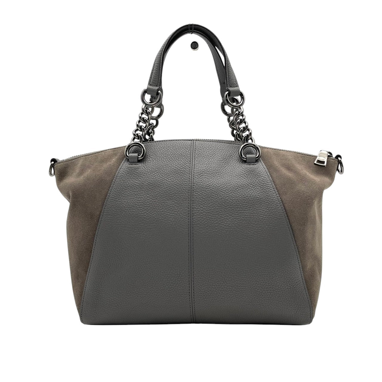 美品 コーチ COACH ハンドバッグ ショルダーバッグ 2WAY レザー 本革 グレー ブラウン 茶 シルバー金具 エレガント クラシック ビジネス お出かけ 普段使い 通勤 通学 トラベル 旅行 レディース 斜め掛け可 肩掛け 自立可 鞄 s86