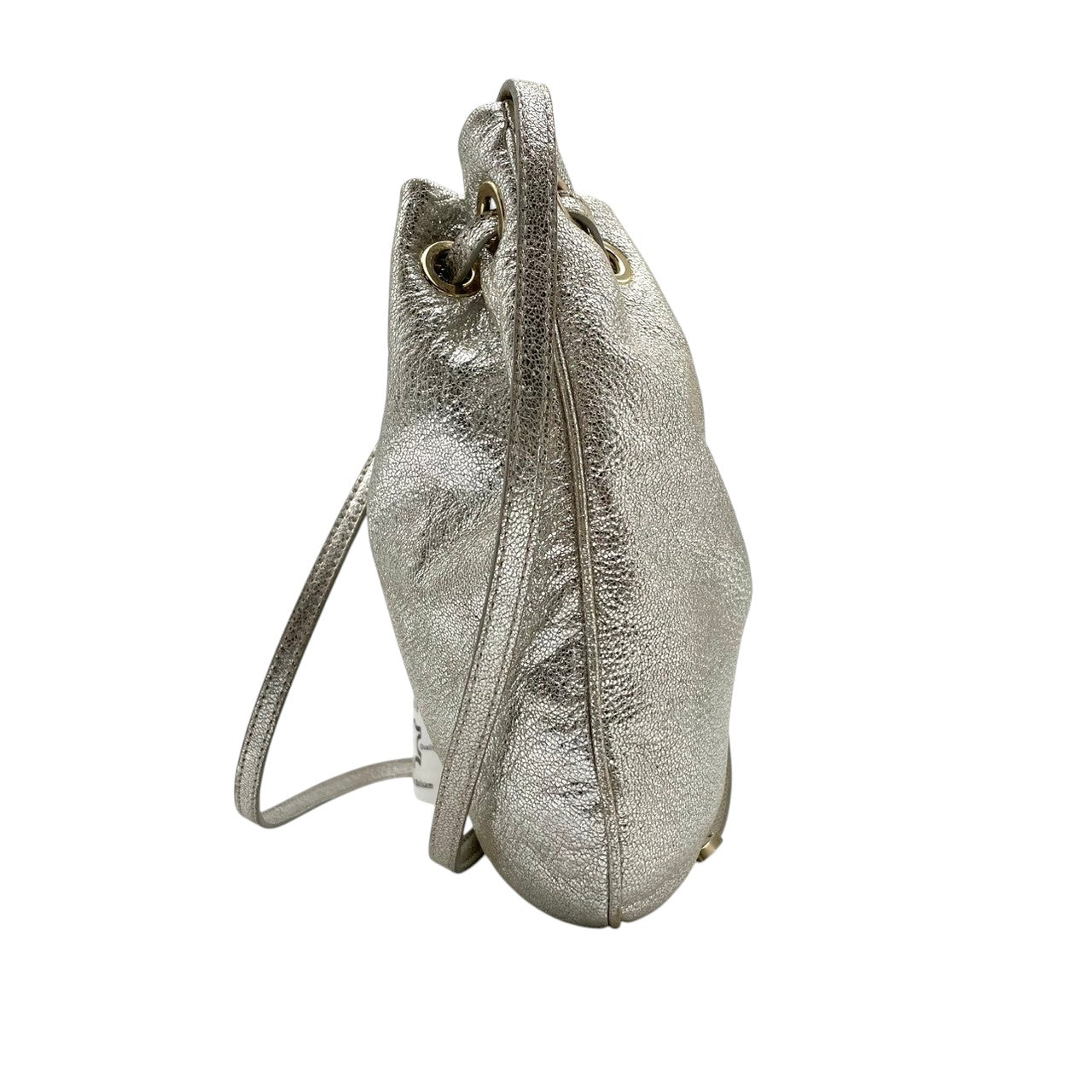 美品 ジミーチュウ JIMMY CHOO ショルダーバッグ ポシェット スタースタッズ レザー 本革 シルバー 銀色 メタリック エレガント クラシック カジュアル お出かけ デート 旅行 トラベル レディース 斜め掛け可 肩掛け スリム 鞄 s86