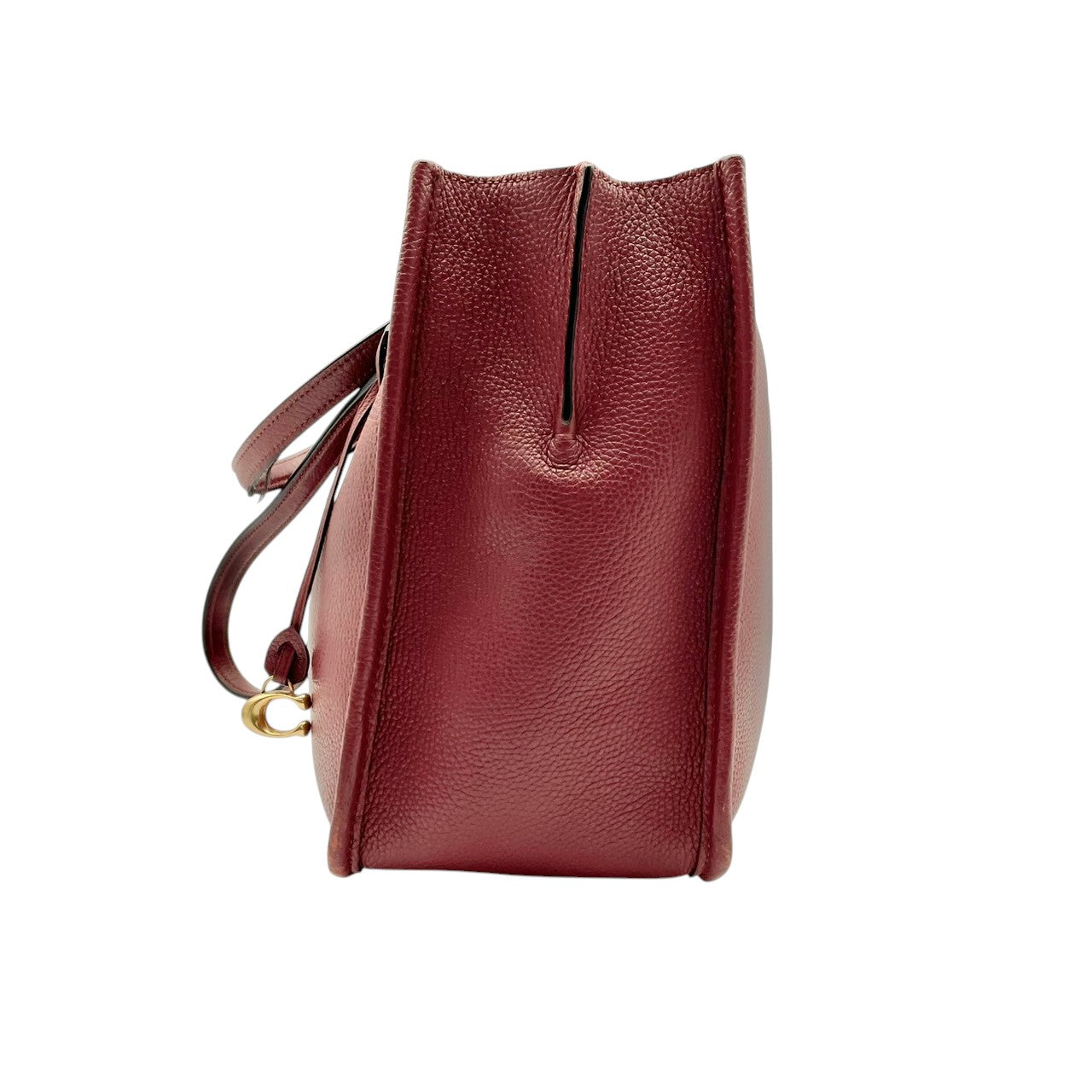 コーチ COACH トートバッグ ワンショルダーバッグ レザー 本革 レッド 赤 無地 ビンテージ クラシック エレガント 上品 鞄 肩掛け 手提げ 通勤 通学 A4収納可 自立可 シンプル 華やか ゴールド金具 チャーム付き ロゴ C3768 S87