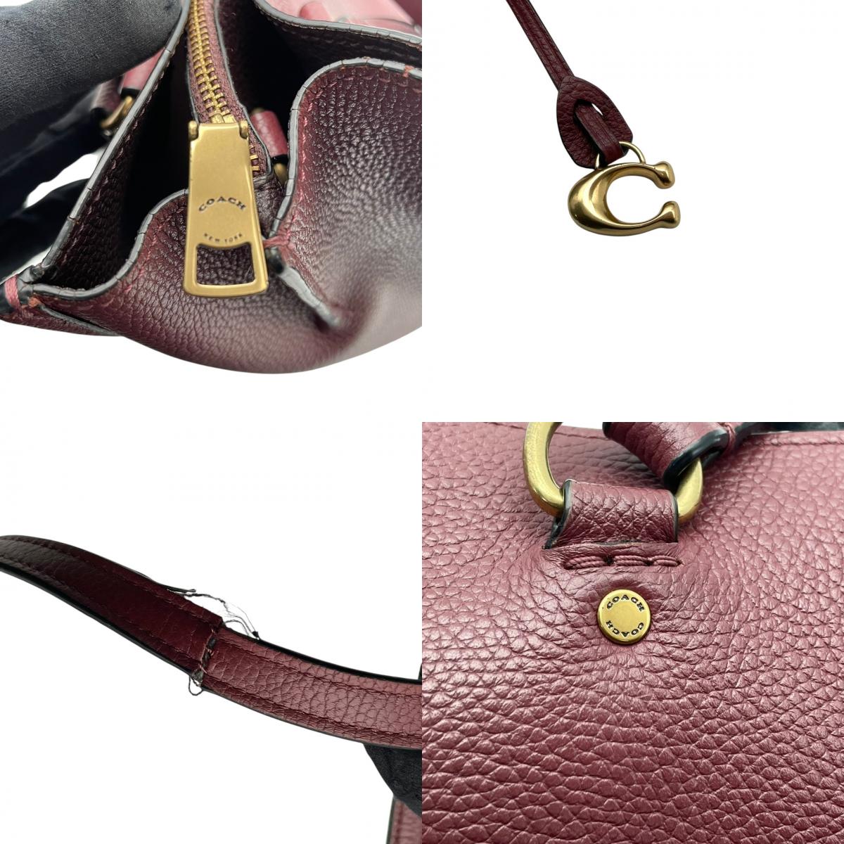 コーチ COACH トートバッグ ワンショルダーバッグ レザー 本革 レッド 赤 無地 ビンテージ クラシック エレガント 上品 鞄 肩掛け 手提げ 通勤 通学 A4収納可 自立可 シンプル 華やか ゴールド金具 チャーム付き ロゴ C3768 S87