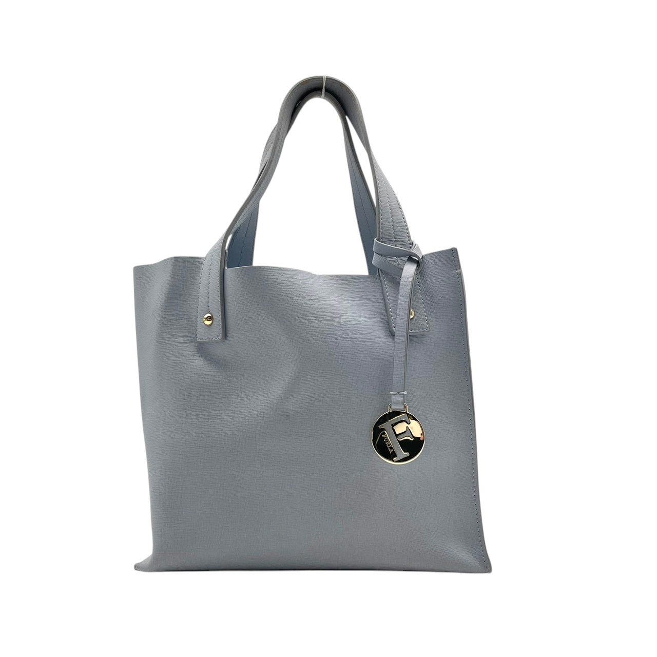 フルラ FURLA ハンドバッグ トートバッグ 2WAY レザー 本革 水色 ライトブルー パステルカラー ビンテージ クラシック エレガント 上品 鞄 手提げ ワンショルダー 自立可 レディース お出かけ 旅行 デイリー ロゴ シルバー金具 S87
