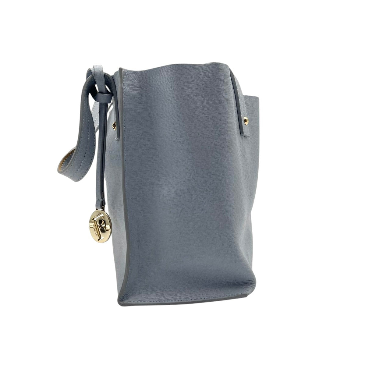 フルラ FURLA ハンドバッグ トートバッグ 2WAY レザー 本革 水色 ライトブルー パステルカラー ビンテージ クラシック エレガント 上品 鞄 手提げ ワンショルダー 自立可 レディース お出かけ 旅行 デイリー ロゴ シルバー金具 S87