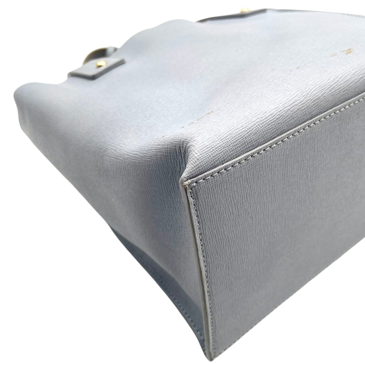 フルラ FURLA ハンドバッグ トートバッグ 2WAY レザー 本革 水色 ライトブルー パステルカラー ビンテージ クラシック エレガント 上品 鞄 手提げ ワンショルダー 自立可 レディース お出かけ 旅行 デイリー ロゴ シルバー金具 S87
