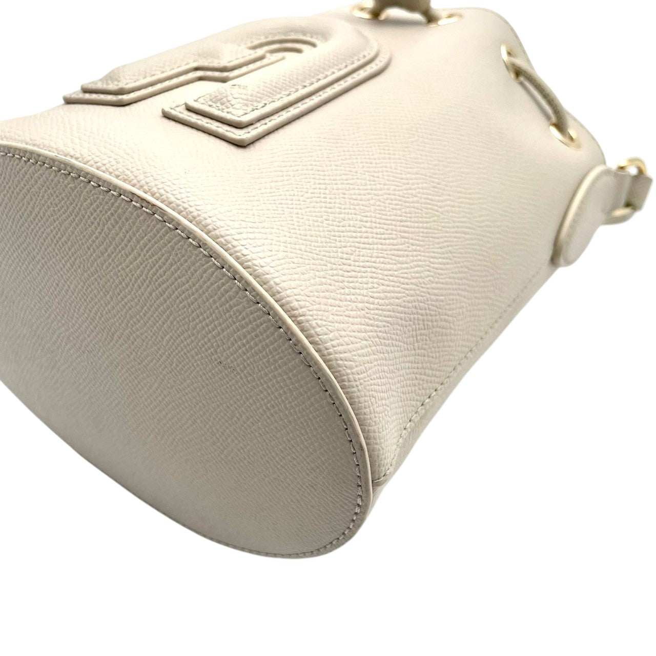 フルラ FURLA ハンドバッグ ショルダーバッグ 2WAY レザー 本革 ベージュ 無地 ビンテージ クラシック エレガント 上品 鞄 斜め掛け可 自立可 レディース 女子会 お出かけ 旅行 デイリー 華やか ゴールド金具 ロゴチャーム 希少 良品 S87