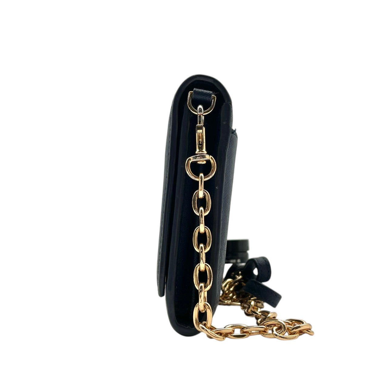 トリーバーチ Tory Burch ショルダーバッグ 斜め掛け可 チェーンショルダー レザー 本革 ネイビー 紺 紺色 ミニバッグ ウォレットバッグ ビンテージ クラシック エレガント 上品 鞄 レディース お出かけ 旅行 デイリー ロゴ ゴールド金具 S87