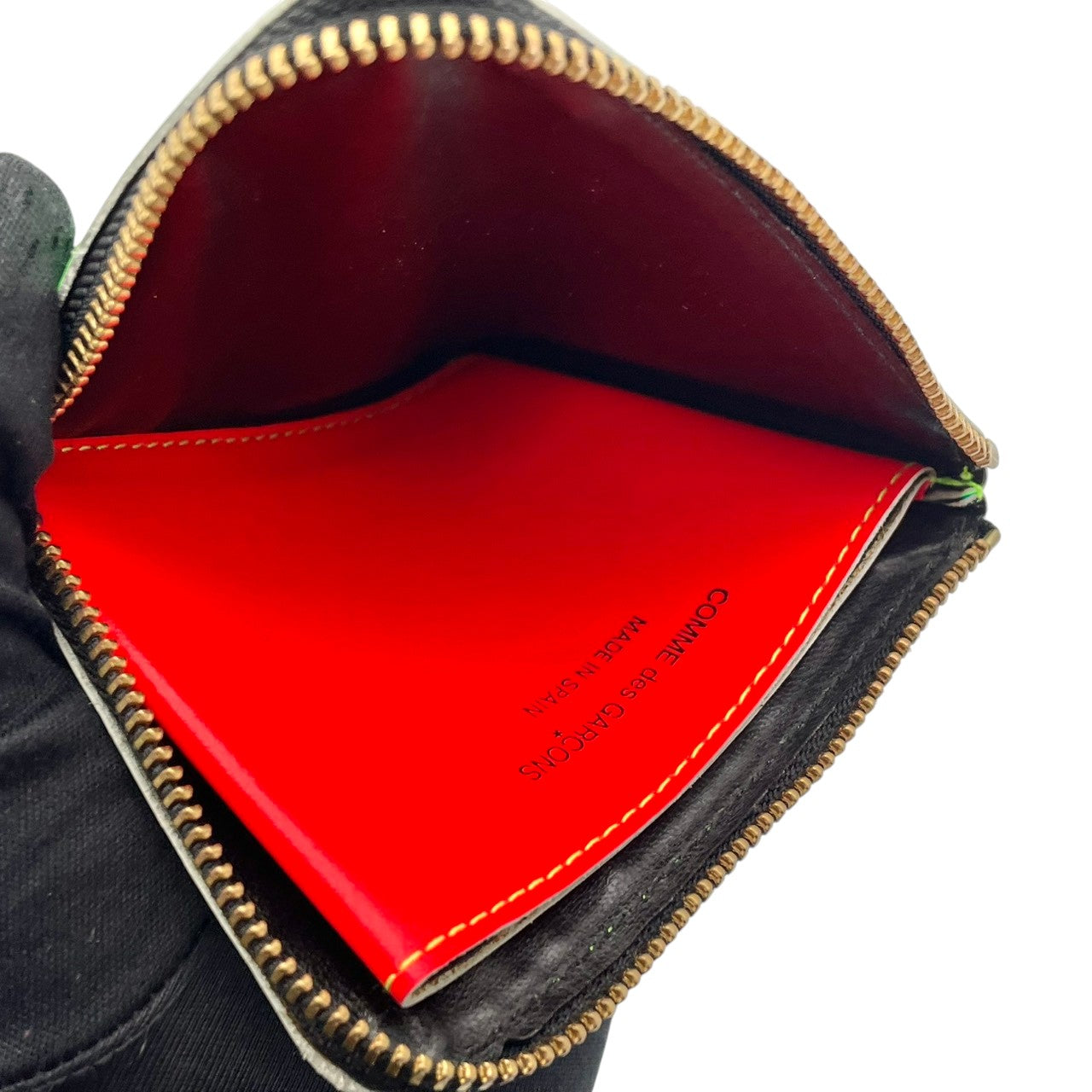 コムデギャルソン COMME des GARCONS 二つ折り財布 コンパクト L字ファスナー レザー 本革 緑 青 バイカラー ビンテージ クラシック エレガント モード シンプル 小物 メンズ レディース ユニセックス 人気 定番 高級感 m3
