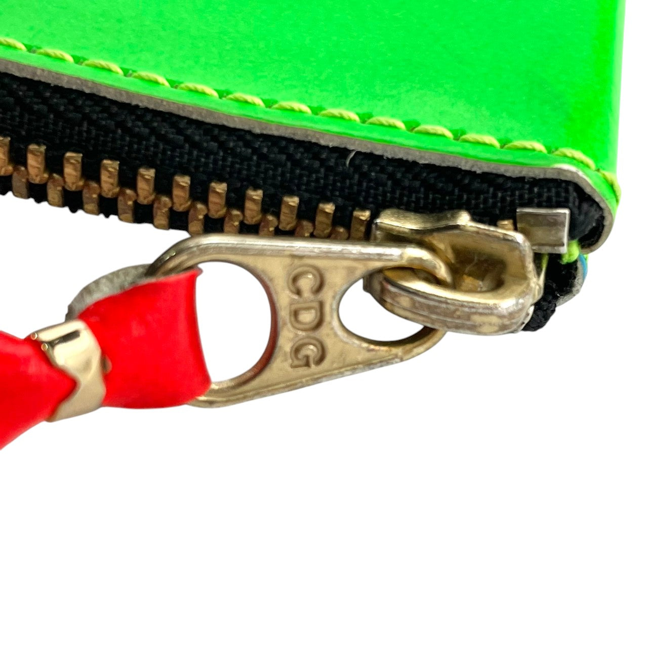 コムデギャルソン COMME des GARCONS 二つ折り財布 コンパクト L字ファスナー レザー 本革 緑 青 バイカラー ビンテージ クラシック エレガント モード シンプル 小物 メンズ レディース ユニセックス 人気 定番 高級感 m3