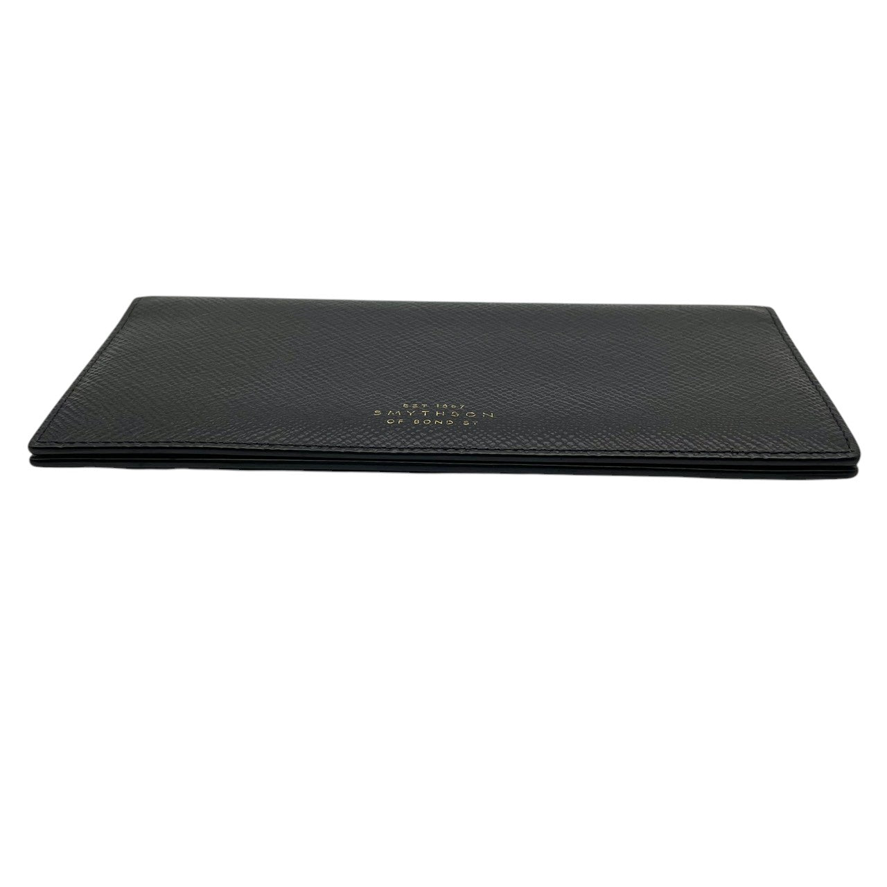 スマイソン SMYTHSON 長財布 ロングウォレット 札入れ パナマ レザー 本革 クロスグレイン ブラック 黒 無地 ビンテージ クラシック エレガント 上品 シンプル 極薄 スリム コンパクト 小物 財布 メンズ レディース ユニセックス 英国 m3
