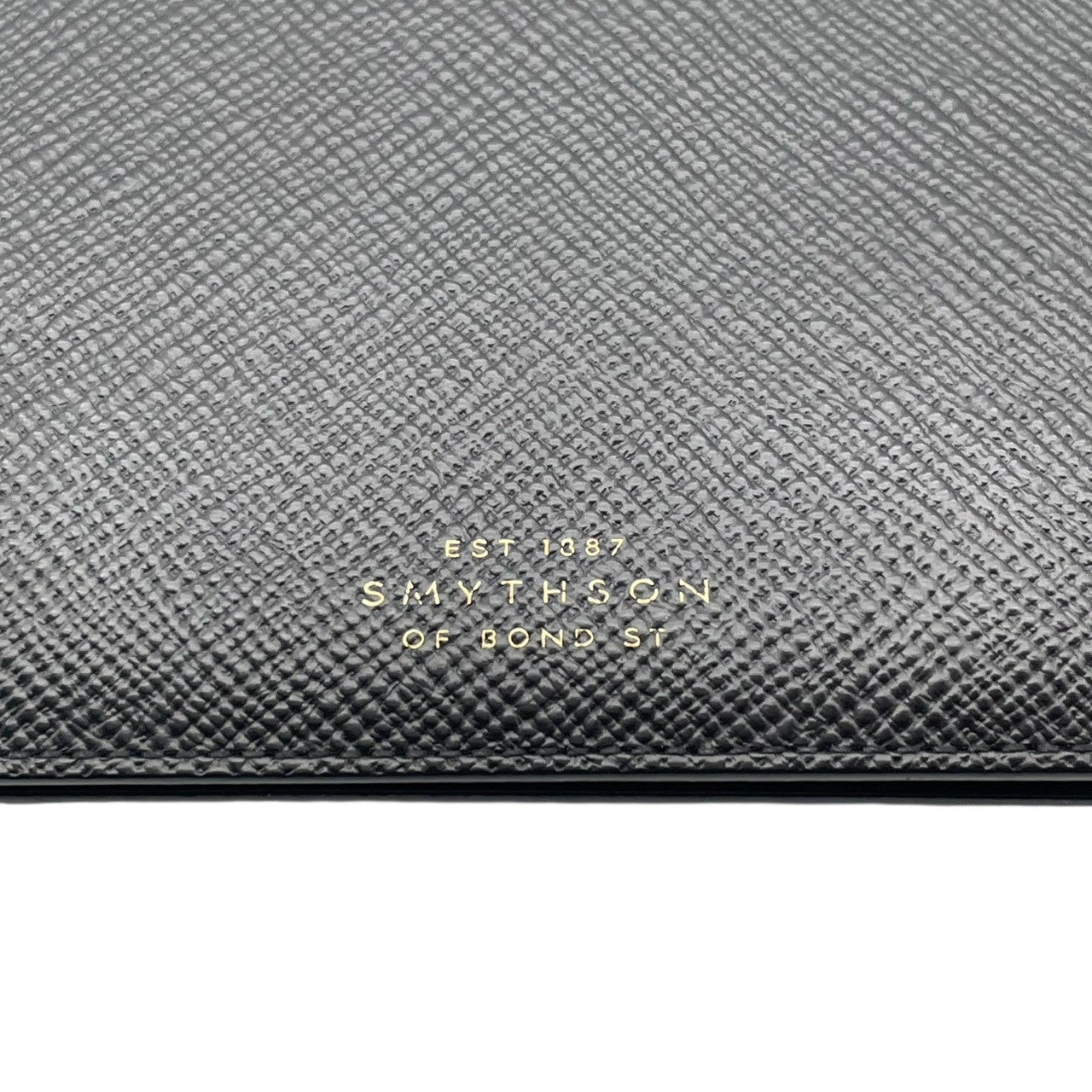 スマイソン SMYTHSON 長財布 ロングウォレット 札入れ パナマ レザー 本革 クロスグレイン ブラック 黒 無地 ビンテージ クラシック エレガント 上品 シンプル 極薄 スリム コンパクト 小物 財布 メンズ レディース ユニセックス 英国 m3