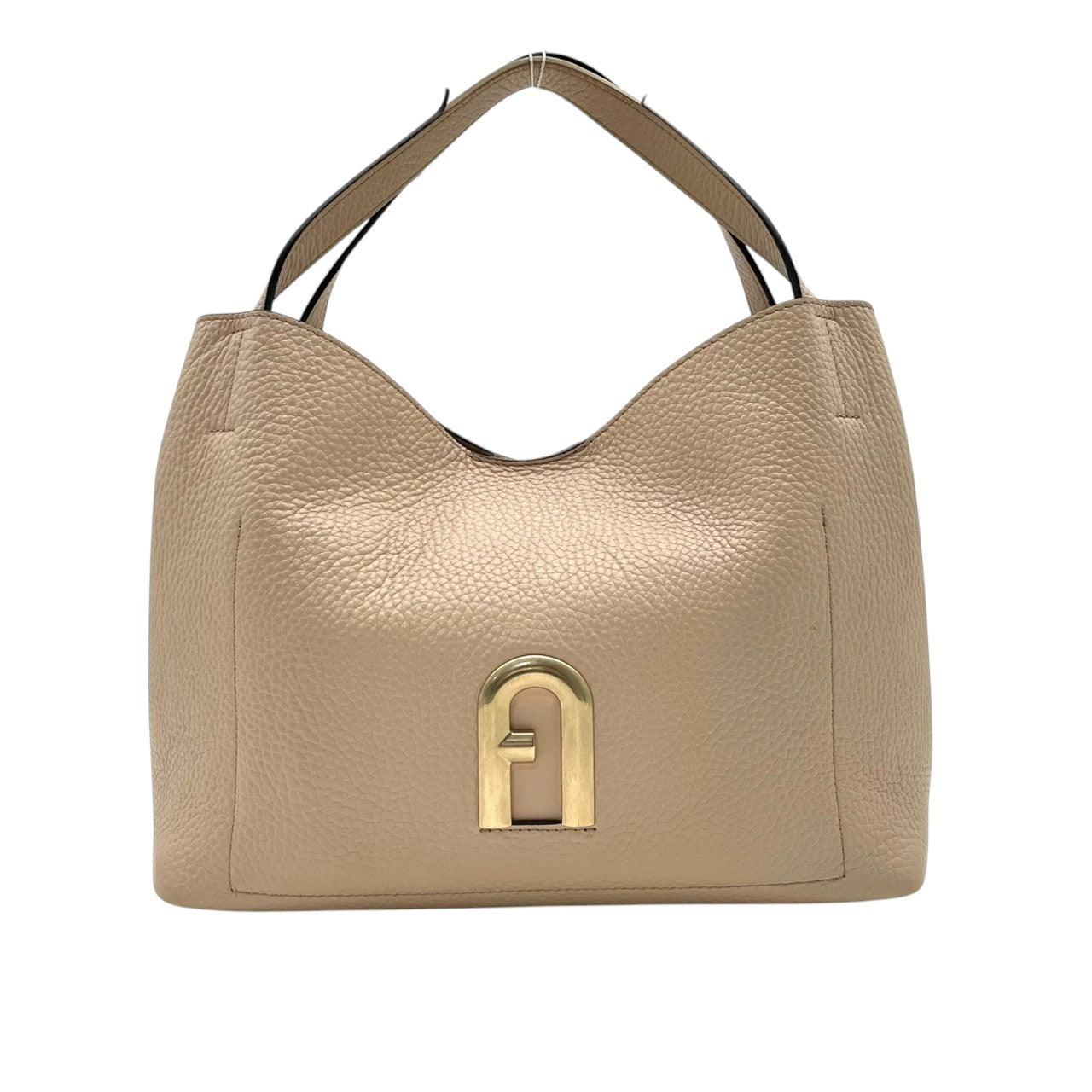 フルラ FURLA ハンドバッグ ショルダーバッグ 2WAY レザー 本革 ベージュ 無地 ビンテージ クラシック エレガント 上品 鞄 斜め掛け可 自立可 A4収納可 通勤 通学 大容量 レディース お出かけ 旅行 デイリー 良品 S91