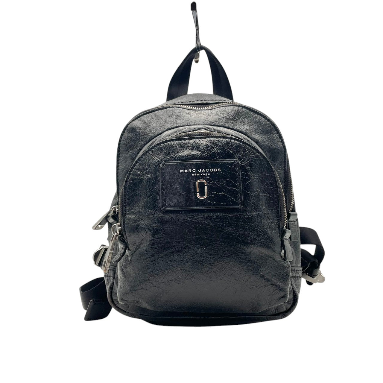 マークジェイコブズ MARC JACOBS リュック・デイパック バックパック レザー 本革 ブラック 黒 ゴールド金具 ロゴ プレート ファスナー エレガント カジュアル デイリー 通勤 通学 普段使い お出かけ シンプル レディース 大容量 自立可 S80