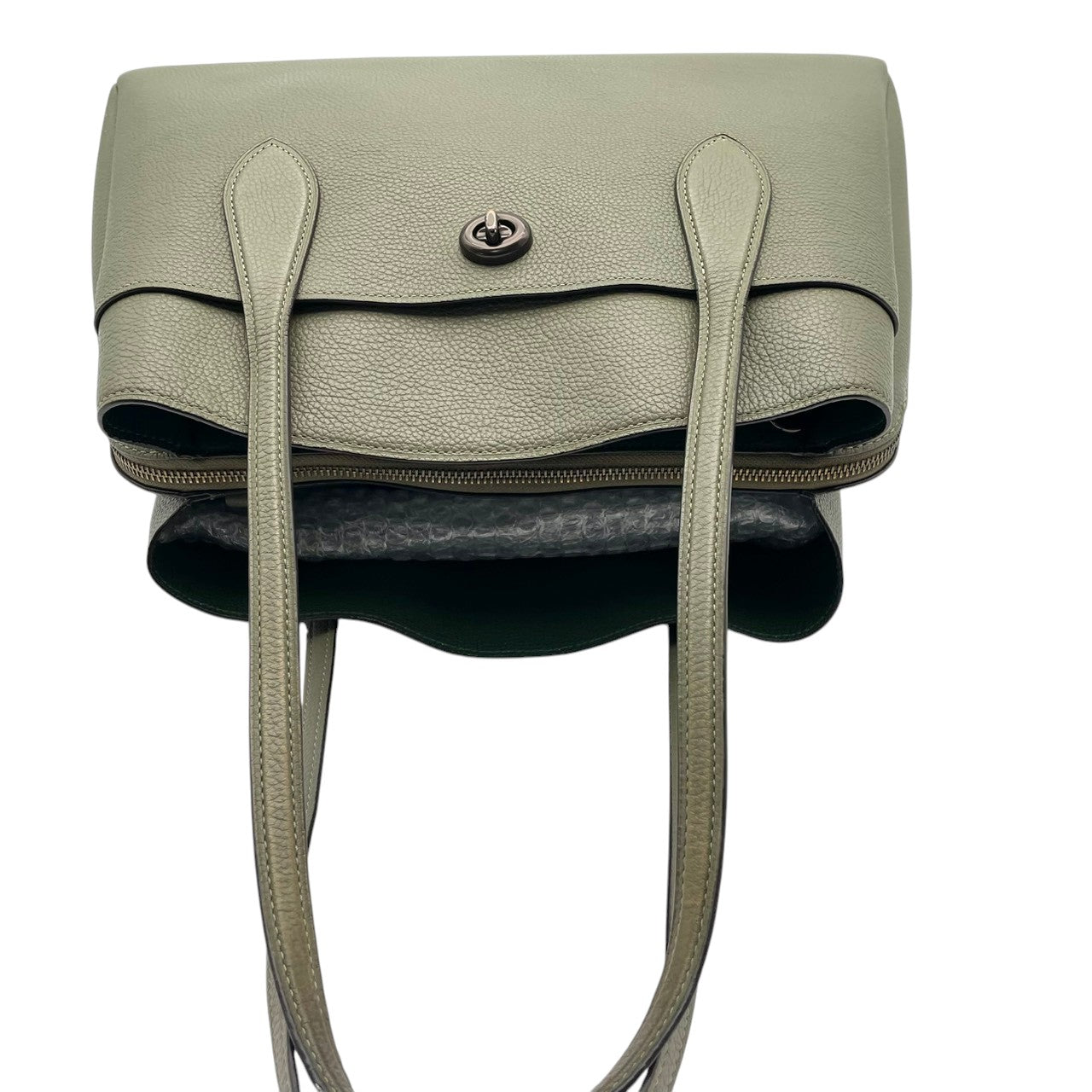 COACH コーチ トートバッグ ショルダーバッグ ワンショルダー 肩掛け レザー 本革 シボ革 グリーン 緑 ターンロック 88340 大容量 A4収納可 エレガント クラシック カジュアル ビジネス 通勤 通学 カバン 鞄 自立可 レディース S80