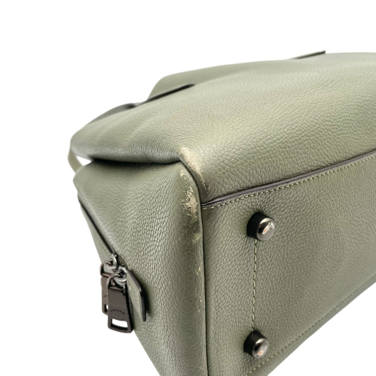 COACH コーチ トートバッグ ショルダーバッグ ワンショルダー 肩掛け レザー 本革 シボ革 グリーン 緑 ターンロック 88340 大容量 A4収納可 エレガント クラシック カジュアル ビジネス 通勤 通学 カバン 鞄 自立可 レディース S80