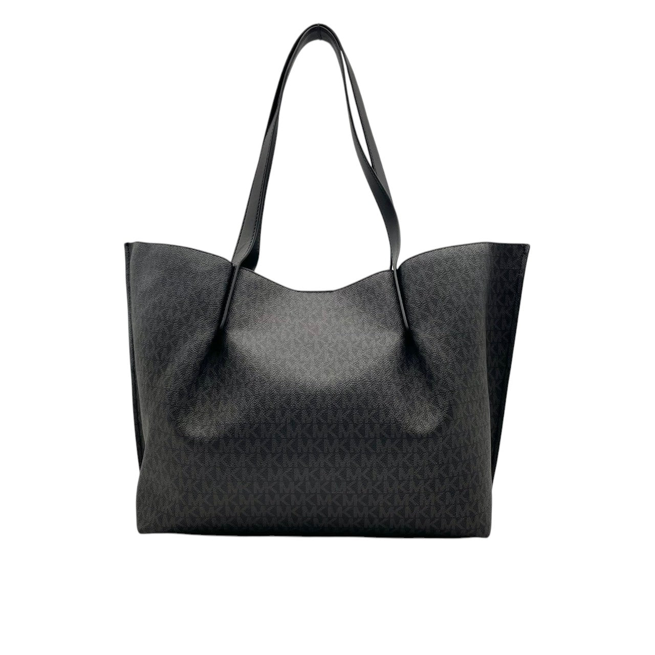 MICHAEL KORS マイケルコース トートバッグ ワンショルダー 肩掛け PVC レザー ブラック 黒 MKロゴ シグネチャー 総柄 エレガント カジュアル 通勤 通学 デイリー カバン 鞄 自立可 大容量 A4収納可 レディース U4