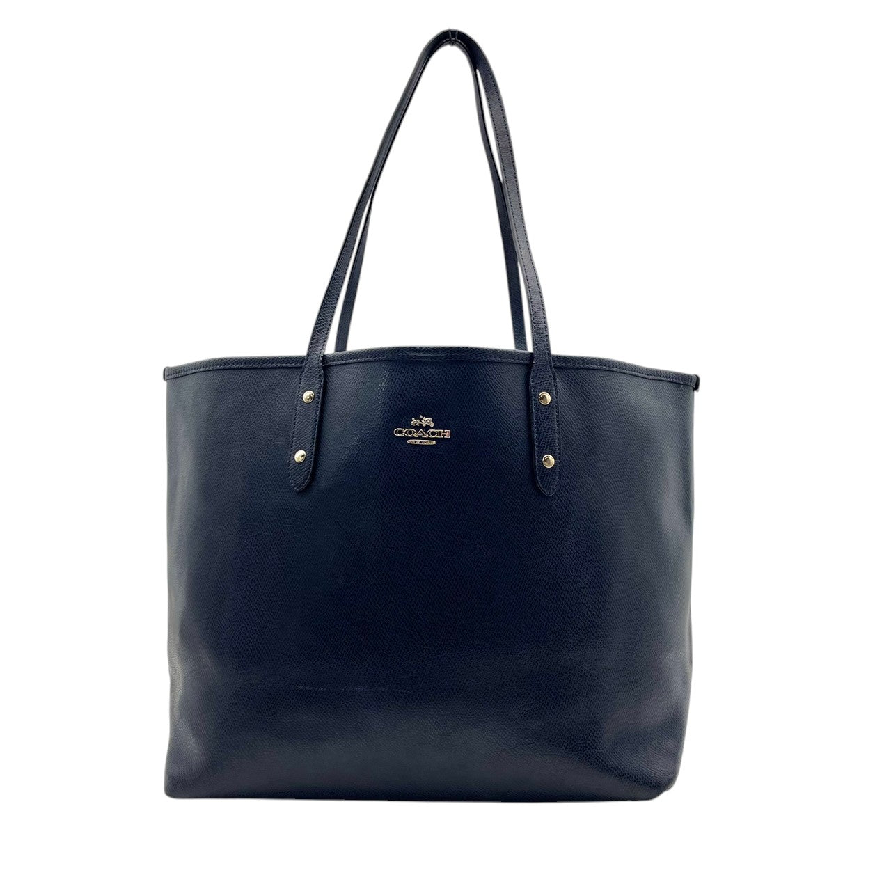 COACH コーチ トートバッグ ショルダーバッグ ワンショルダー 肩掛け レザー 本革 ネイビー 紺色 大容量 A4収納可 エレガント クラシック カジュアル ビジネス 通勤 通学 デイリーユース マザーズバッグ カバン 鞄 自立可 レディース S90