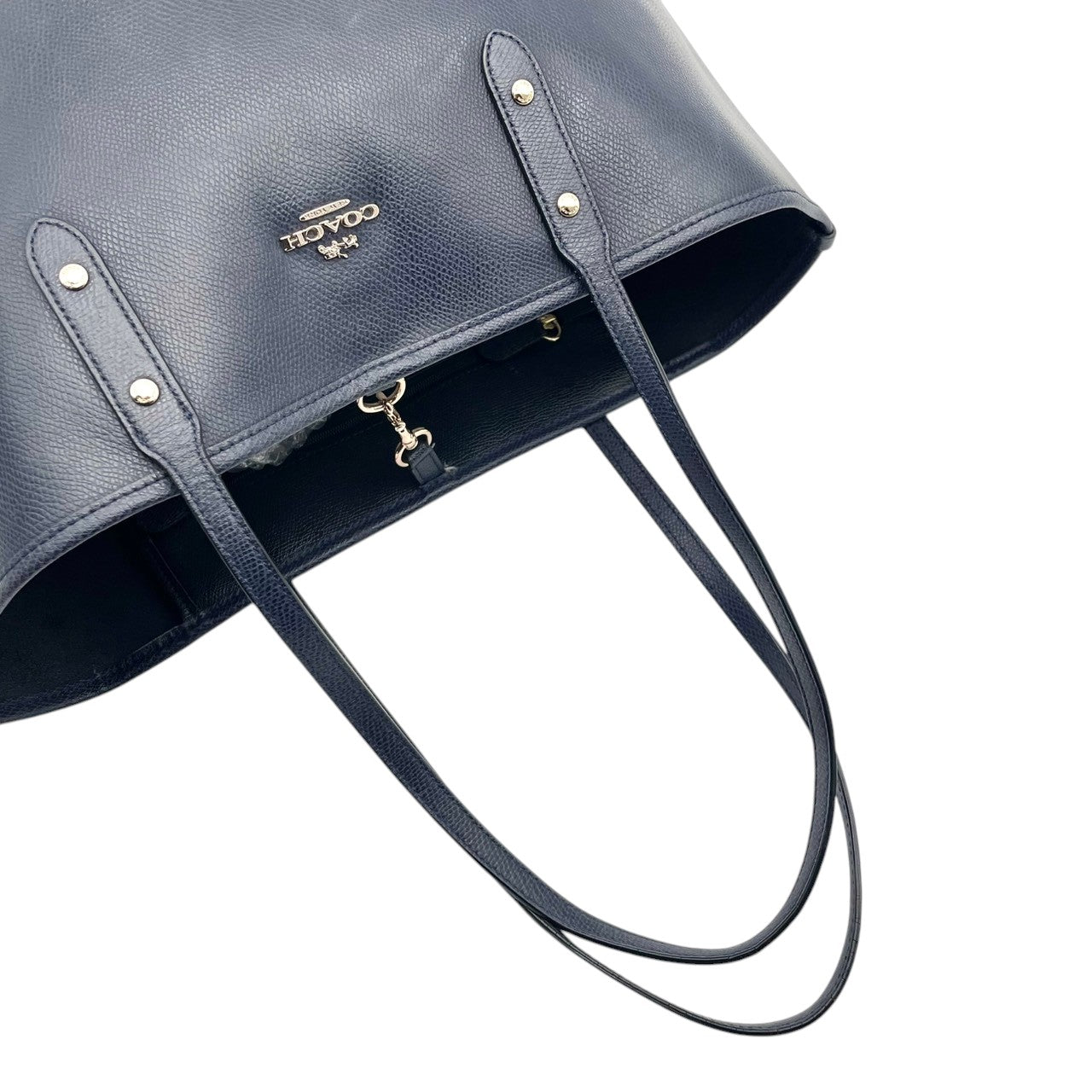 COACH コーチ トートバッグ ショルダーバッグ ワンショルダー 肩掛け レザー 本革 ネイビー 紺色 大容量 A4収納可 エレガント クラシック カジュアル ビジネス 通勤 通学 デイリーユース マザーズバッグ カバン 鞄 自立可 レディース S90