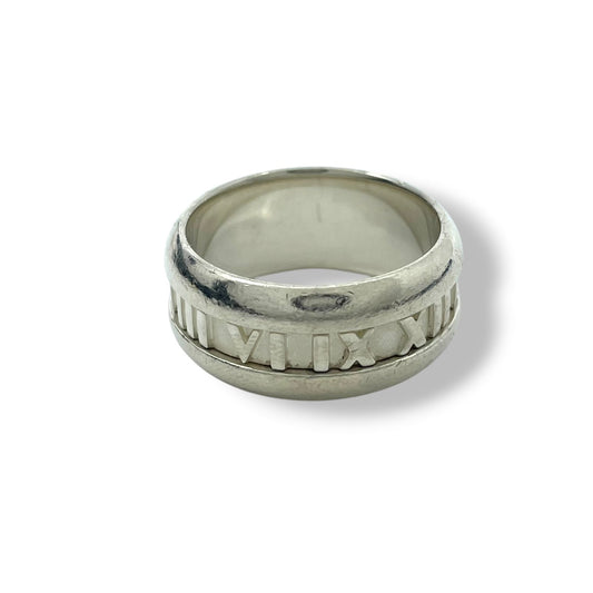 ティファニー TIFFANY&CO リング 指輪 アトラス ATLAS ローマ数字 シルバー925 SV925 17号 メンズ レディース ユニセックス 男女兼用 エレガント クラシック 上品 アクセサリー ジュエリー デイリー ビンテージ 良品 i7