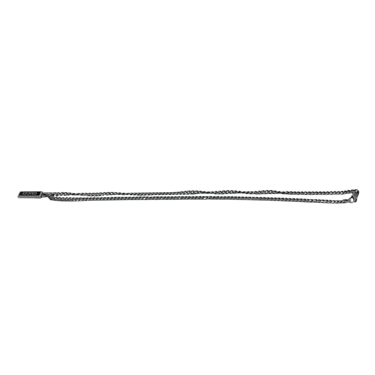 良品 グッチ GUCCI ネックレス ペンダント プレート シルバー 925 喜平 チェーン ロゴ アクセサリー ジュエリー メンズ レディース ユニセックス 男女兼用 カジュアル フォーマル クラシック エレガント ビンテージ スタイリッシュ 小物 i7