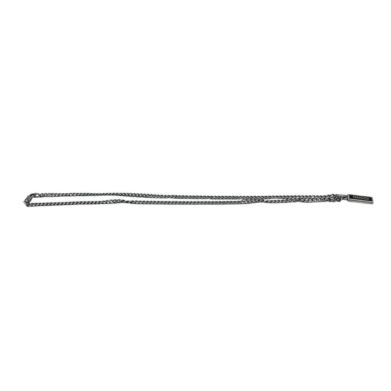 良品 グッチ GUCCI ネックレス ペンダント プレート シルバー 925 喜平 チェーン ロゴ アクセサリー ジュエリー メンズ レディース ユニセックス 男女兼用 カジュアル フォーマル クラシック エレガント ビンテージ スタイリッシュ 小物 i7