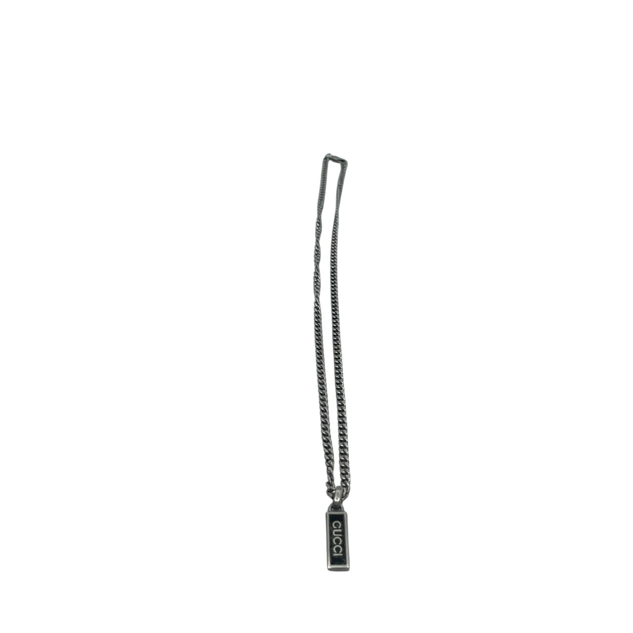 良品 グッチ GUCCI ネックレス ペンダント プレート シルバー 925 喜平 チェーン ロゴ アクセサリー ジュエリー メンズ レディース ユニセックス 男女兼用 カジュアル フォーマル クラシック エレガント ビンテージ スタイリッシュ 小物 i7