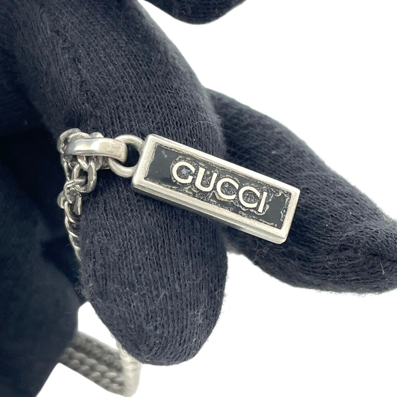 良品 グッチ GUCCI ネックレス ペンダント プレート シルバー 925 喜平 チェーン ロゴ アクセサリー ジュエリー メンズ レディース ユニセックス 男女兼用 カジュアル フォーマル クラシック エレガント ビンテージ スタイリッシュ 小物 i7