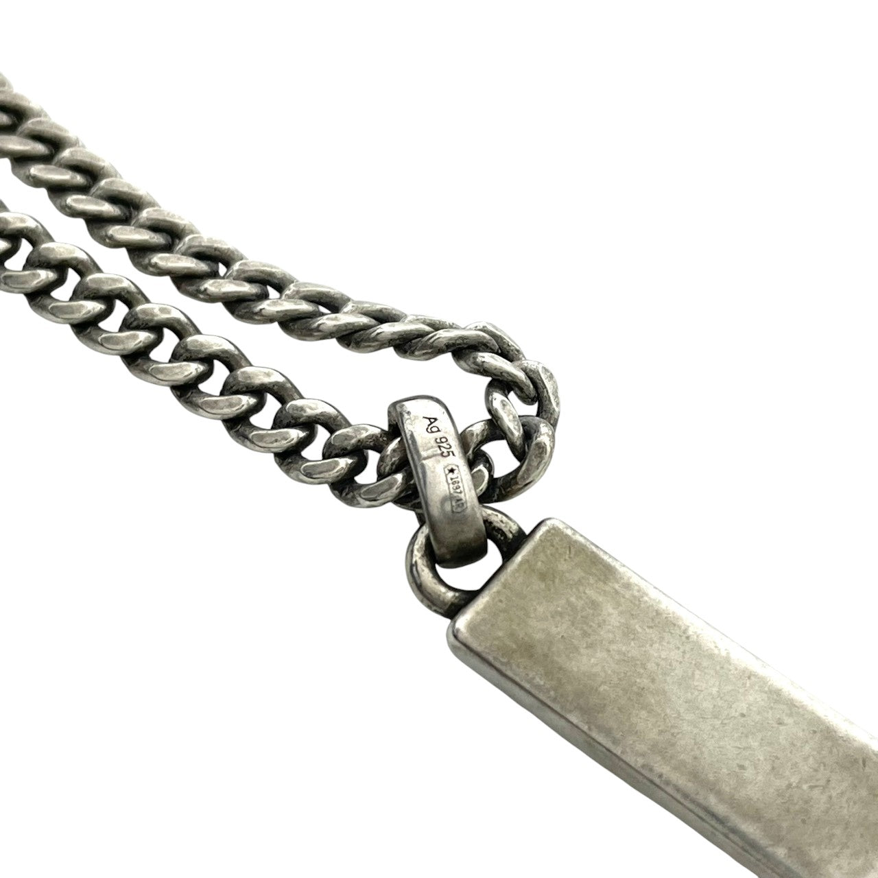 良品 グッチ GUCCI ネックレス ペンダント プレート シルバー 925 喜平 チェーン ロゴ アクセサリー ジュエリー メンズ レディース ユニセックス 男女兼用 カジュアル フォーマル クラシック エレガント ビンテージ スタイリッシュ 小物 i7