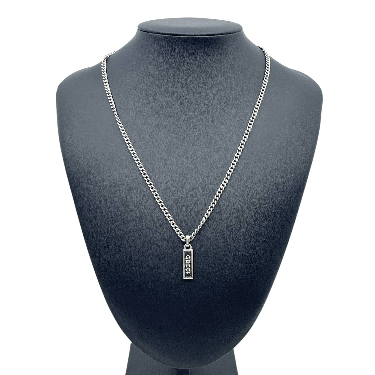 良品 グッチ GUCCI ネックレス ペンダント プレート シルバー 925 喜平 チェーン ロゴ アクセサリー ジュエリー メンズ レディース ユニセックス 男女兼用 カジュアル フォーマル クラシック エレガント ビンテージ スタイリッシュ 小物 i7