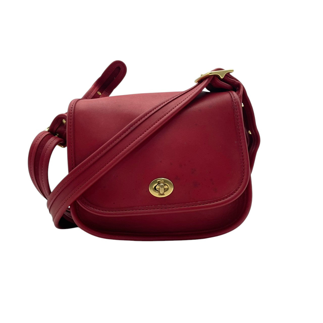 良品 コーチ COACH オールドコーチ ショルダーバッグ クロスボディ レザー 本革 レッド 赤 斜め掛け可 肩掛け ポシェット ターンロック ビンテージ レトロ エレガント 上品 シンプル カジュアル デイリー トラベル 旅行 レディース S96