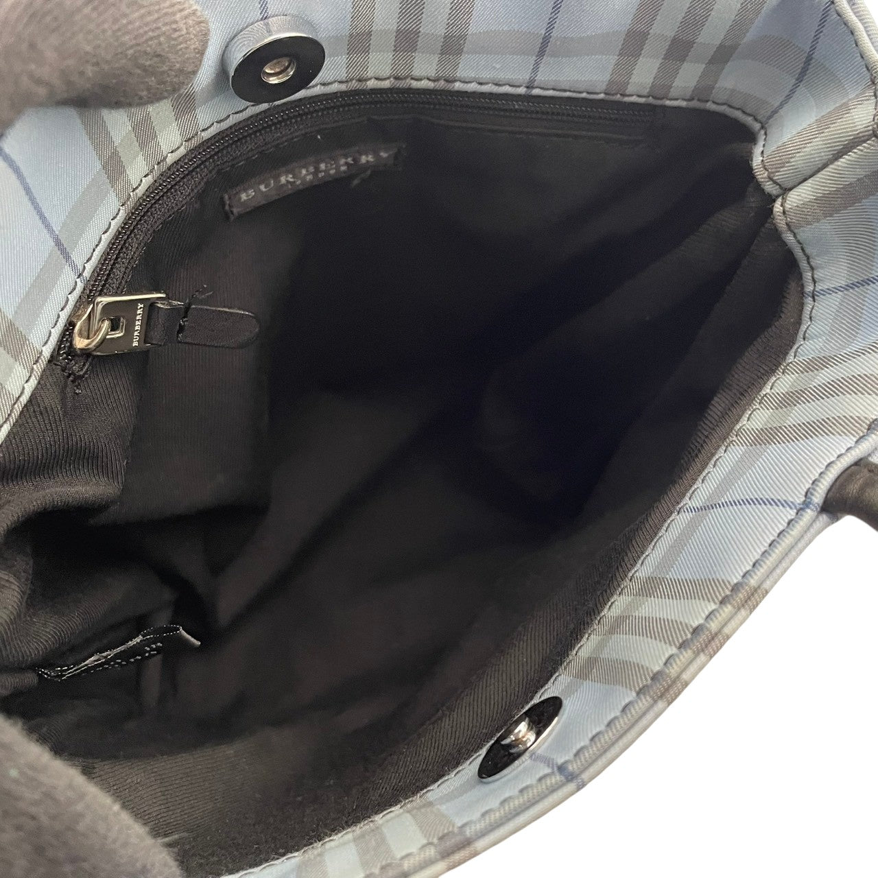 良品 バーバリー BURBERRY トートバッグ ハンドバッグ キャンバス レザー ノバチェック 水色 ライトブルー レディース カジュアル フォーマル クラシック エレガント ビンテージ お出かけ ショッピング 鞄 かばん カバン 婦人 軽量 自立可 S96