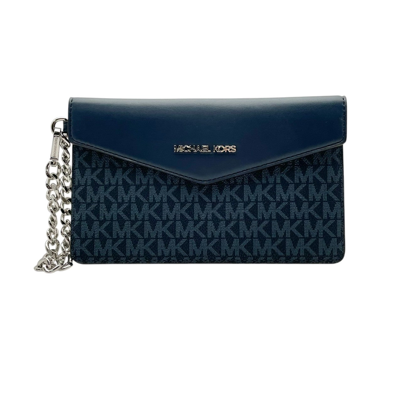 美品 マイケルコース MICHAEL KORS ポーチ 長財布 クラッチバッグ PVC レザー ネイビー 紺 小物入れ レディース カジュアル フォーマル パーティー お出かけ デイリー クラシック レトロ 上品 華やか 軽量 鞄 かばん カバン K12