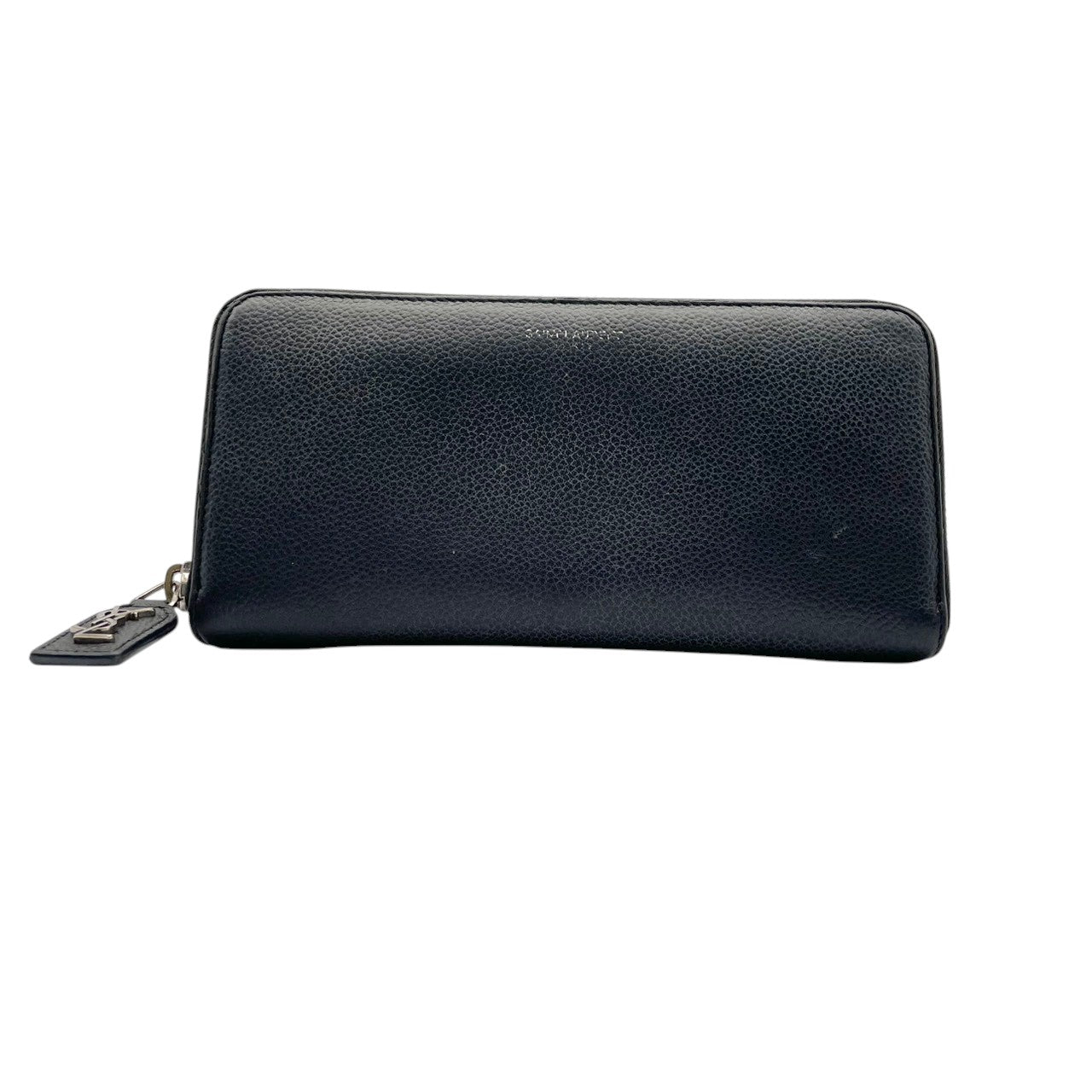 良品 サンローラン SAINT LAURENT 長財布 ロングウォレット ラウンドファスナー レザー ネイビー 紺 YSL ロゴ ユニセックス カジュアル フォーマル クラシック エレガント ビンテージ レトロ 上品 デイリー 通勤 通学 M3