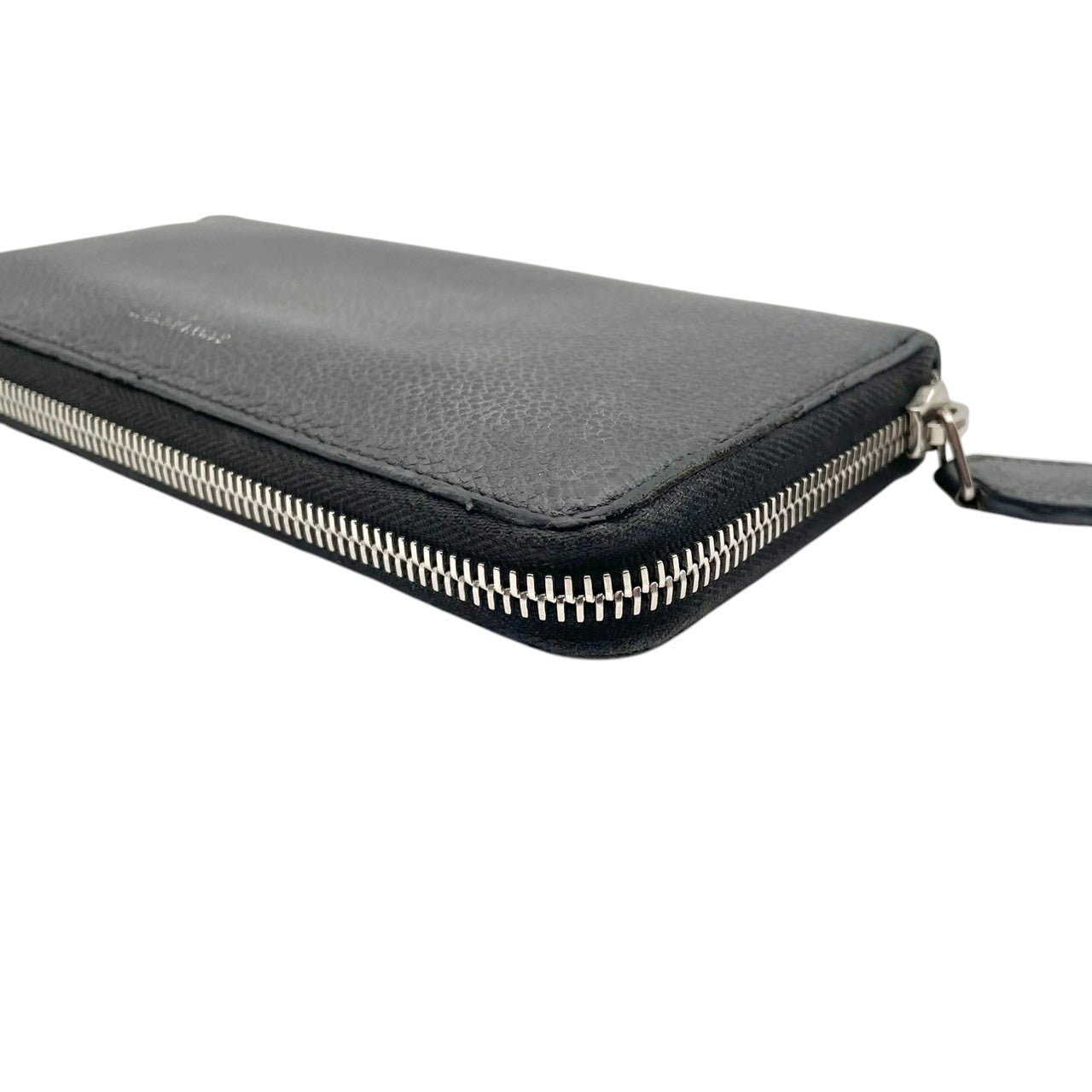 良品 サンローラン SAINT LAURENT 長財布 ロングウォレット ラウンドファスナー レザー ネイビー 紺 YSL ロゴ ユニセックス カジュアル フォーマル クラシック エレガント ビンテージ レトロ 上品 デイリー 通勤 通学 M3