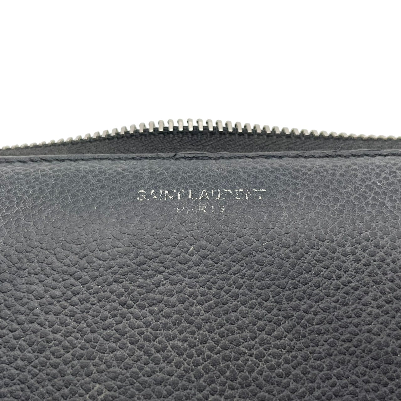 良品 サンローラン SAINT LAURENT 長財布 ロングウォレット ラウンドファスナー レザー ネイビー 紺 YSL ロゴ ユニセックス カジュアル フォーマル クラシック エレガント ビンテージ レトロ 上品 デイリー 通勤 通学 M3