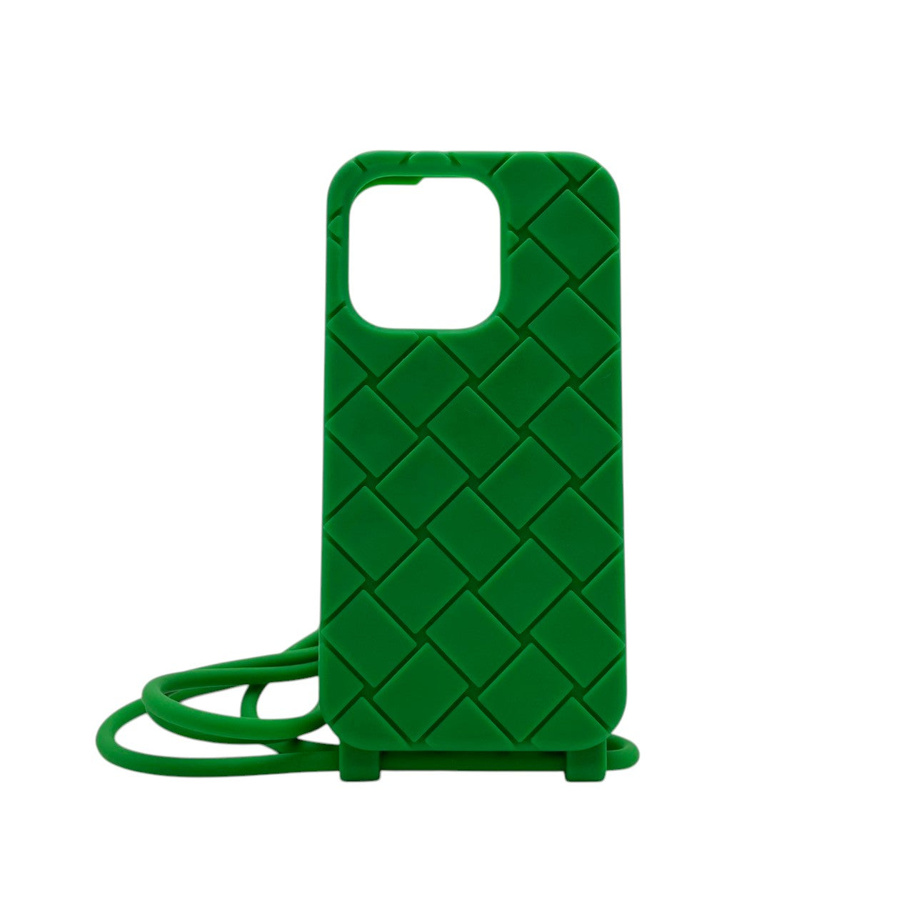 美品 ボッテガヴェネタ BOTTEGA VENETA スマホケース iPhone 携帯カバー スマートフォン シリコン ラバー グリーン 緑 イントレチャート マキシ 男女兼用 ユニセックス カジュアル クラシック エレガント ビンテージ レトロ 上品 M5