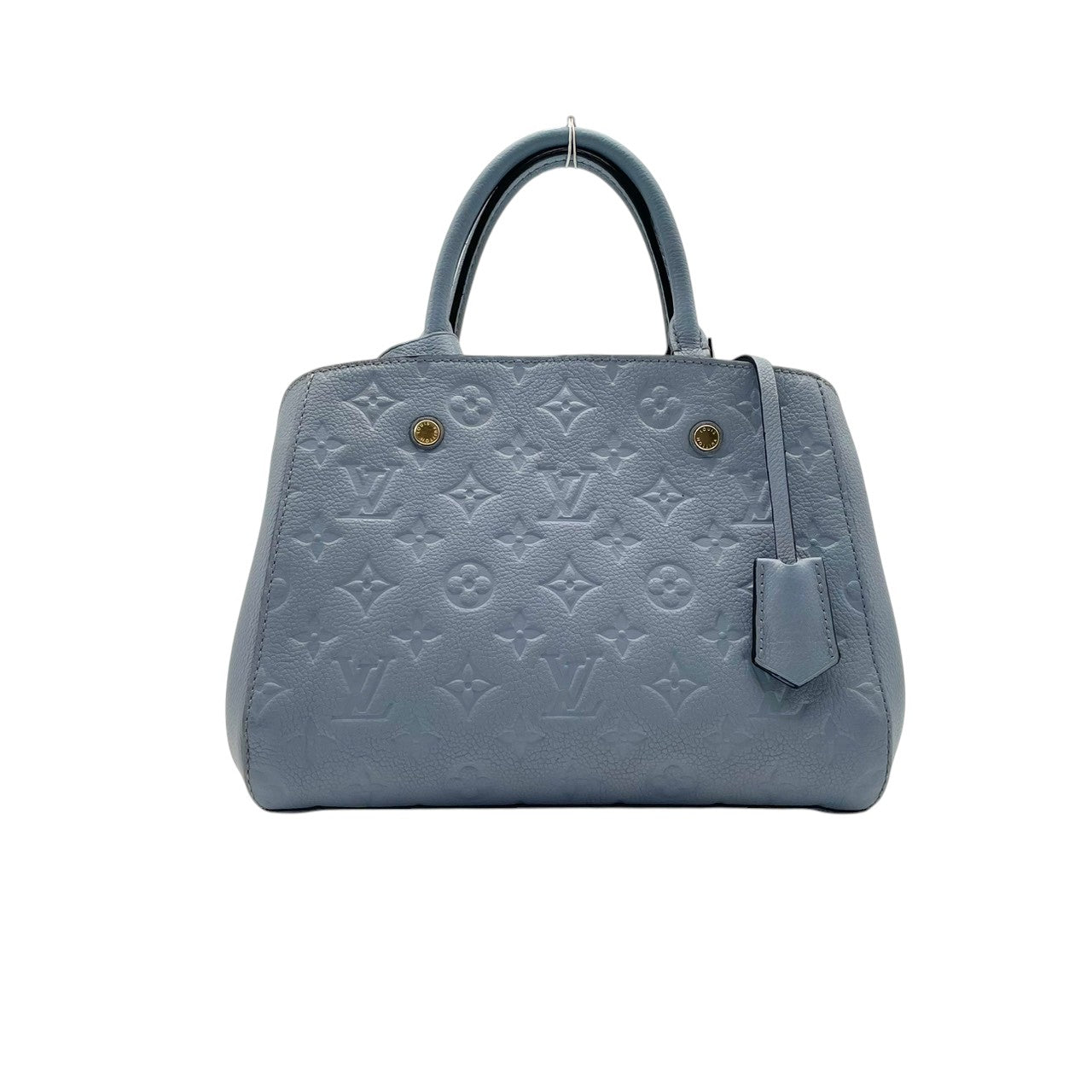美品 ルイヴィトン LOUIS VUITTON ハンドバッグ モンテーニュBB モノグラムアンプラント レザー 2WAY ショルダーバッグ ハンドバッグ ライトブルー 斜め掛け クロスボディ 自立可 レディース 上品 クラシック エレガント 鞄 s18