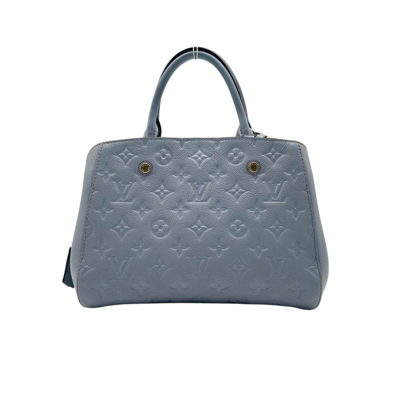 美品 ルイヴィトン LOUIS VUITTON ハンドバッグ モンテーニュBB モノグラムアンプラント レザー 2WAY ショルダーバッグ ハンドバッグ ライトブルー 斜め掛け クロスボディ 自立可 レディース 上品 クラシック エレガント 鞄 s18