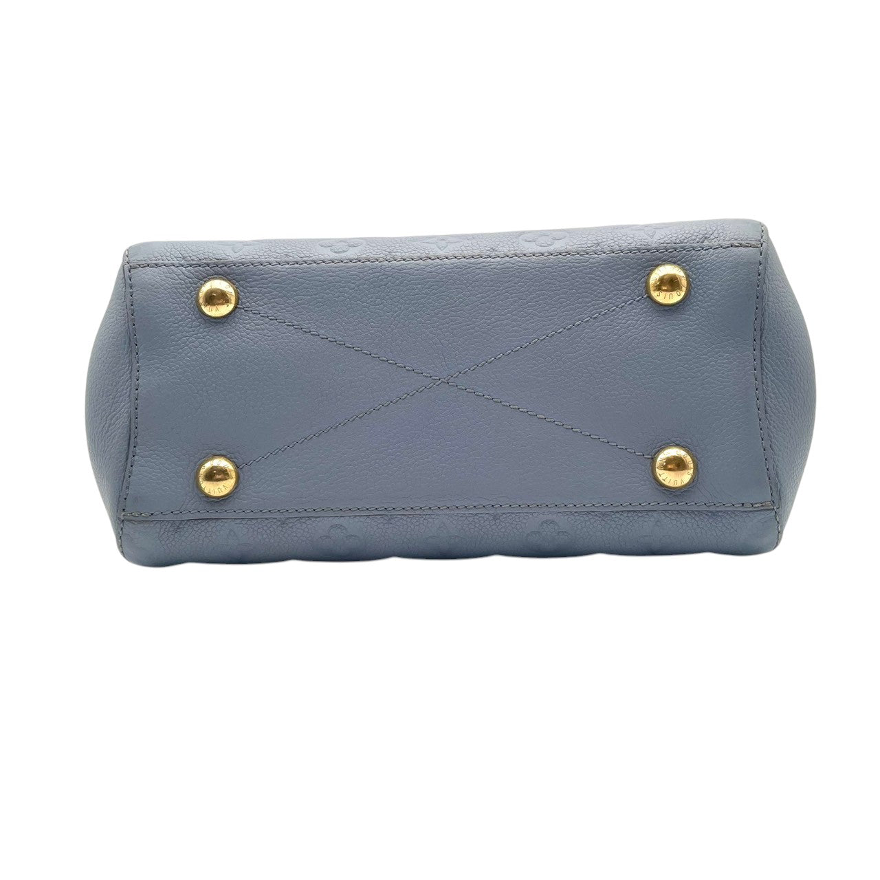 美品 ルイヴィトン LOUIS VUITTON ハンドバッグ モンテーニュBB モノグラムアンプラント レザー 2WAY ショルダーバッグ ハンドバッグ ライトブルー 斜め掛け クロスボディ 自立可 レディース 上品 クラシック エレガント 鞄 s18
