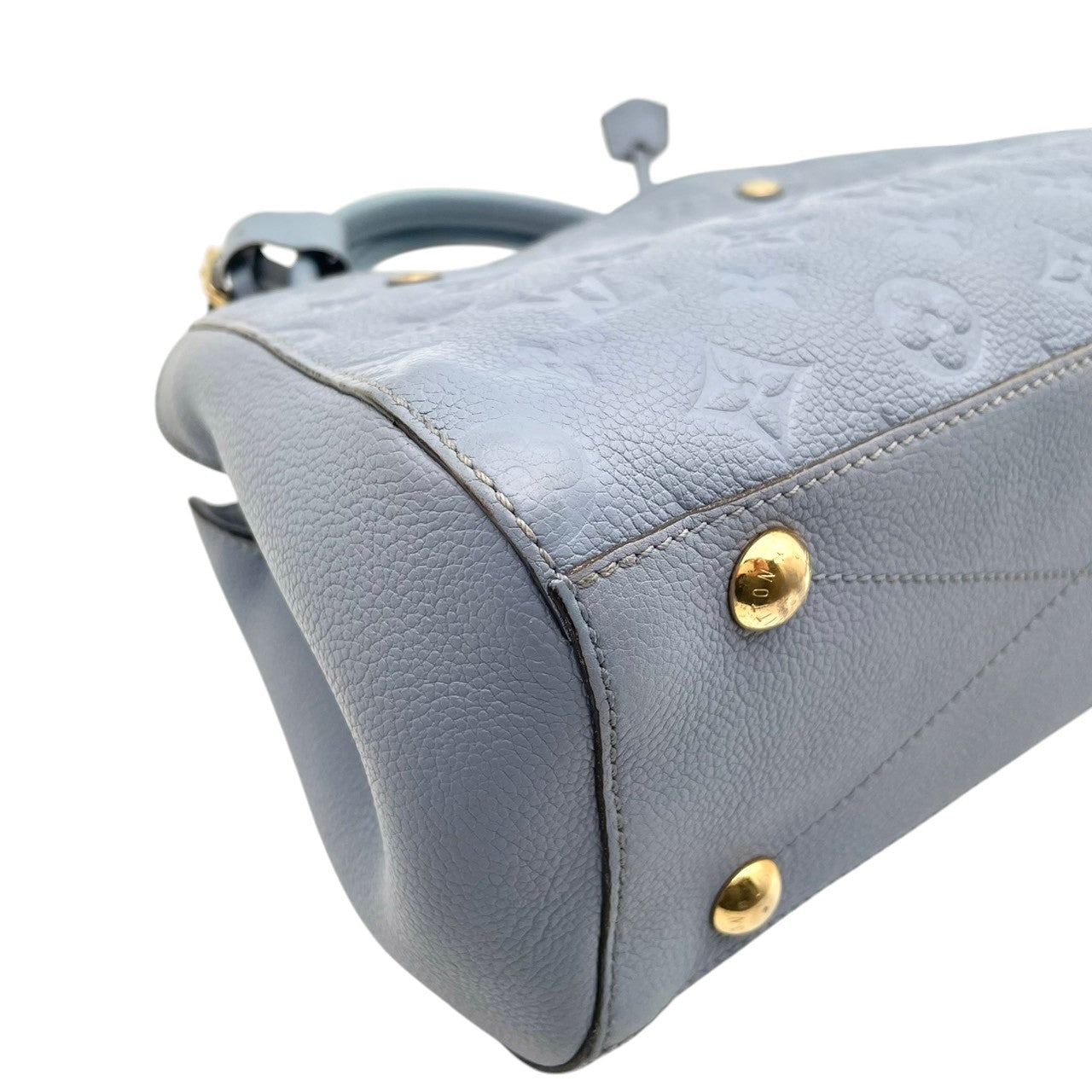 美品 ルイヴィトン LOUIS VUITTON ハンドバッグ モンテーニュBB モノグラムアンプラント レザー 2WAY ショルダーバッグ ハンドバッグ ライトブルー 斜め掛け クロスボディ 自立可 レディース 上品 クラシック エレガント 鞄 s18