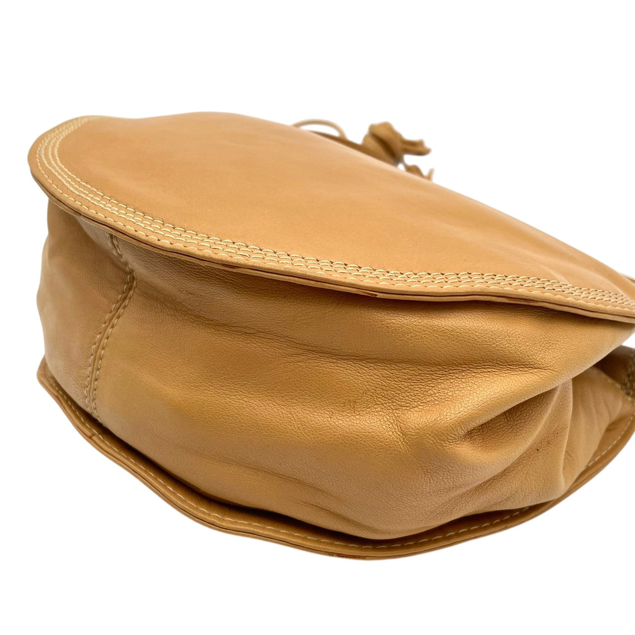 良品 ロエベ LOEWE ショルダーバッグ ハンドバッグ レザー 本革 ベージュ ロゴプレート 肩掛け 自立可 レディース カジュアル フォーマル クラシック エレガント ビンテージ 上品 鞄 かばん カバン 婦人 普段使い お出かけ 人気 レトロ S18