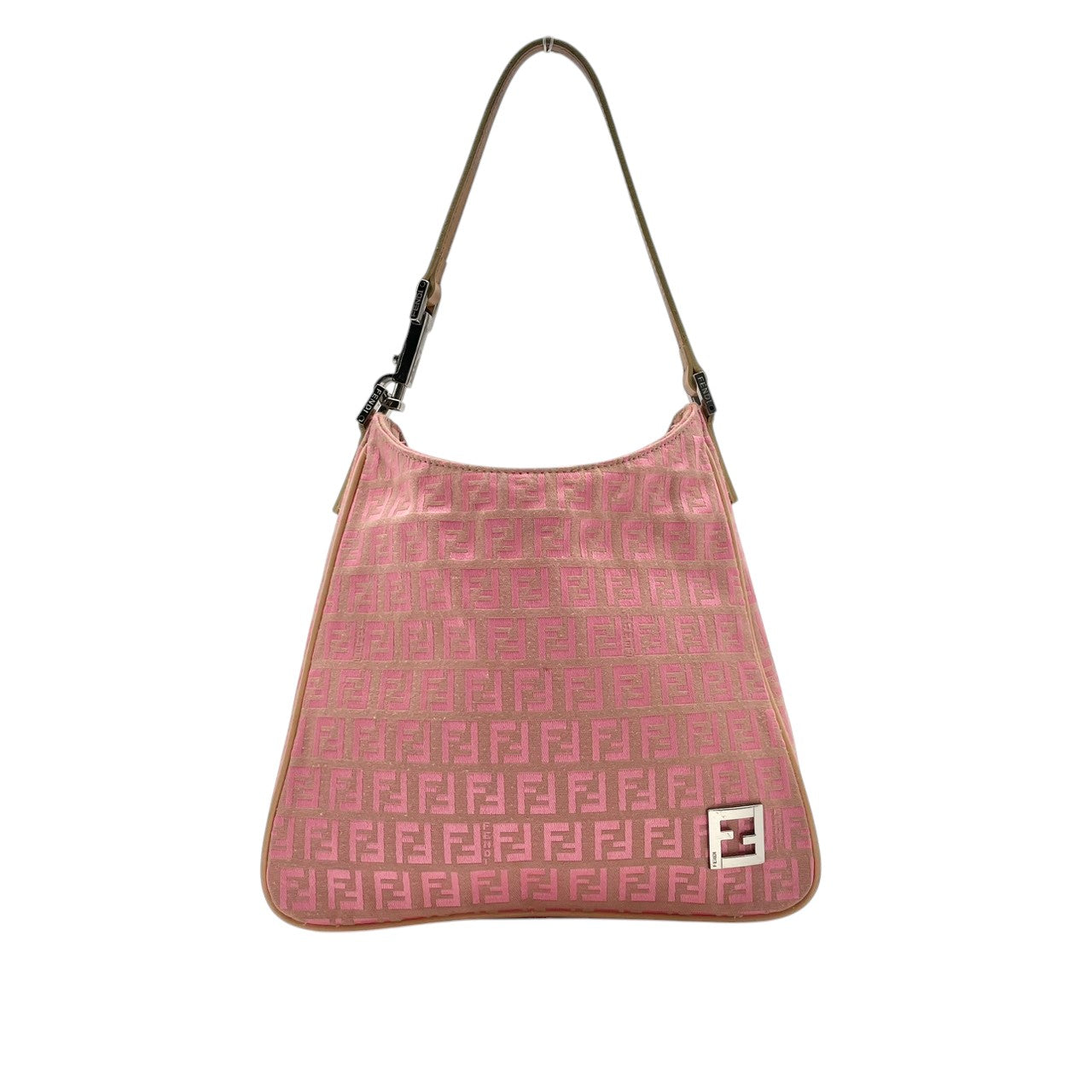 フェンディ FENDI ズッキーノ キャンバス レザー ピンクベージュ ハンドバッグ トートバッグ 肩掛け ワンショルダー レディース カジュアル エレガント ビンテージ レトロ 上品 鞄 かばん カバン お出かけ 普段使い 華やか 希少 レア 訳あり S18